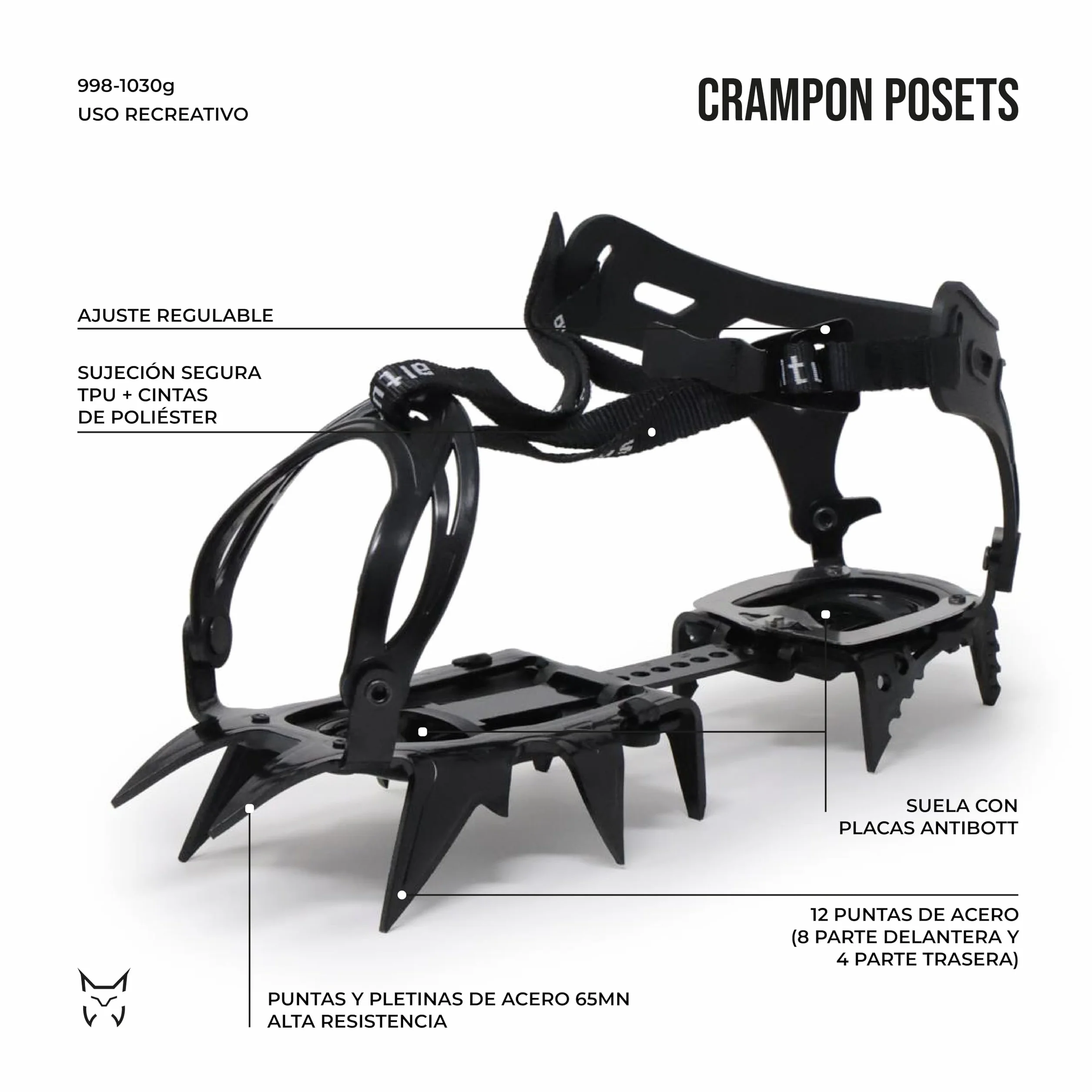 Posets | Altus | Crampon | Crampon de 12 Puntas | Crampon de Hielo y Nieve