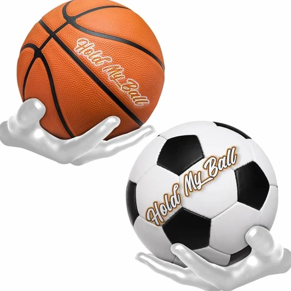 Estante Almacenamiento Baloncesto 22x17cm Soporte Pared Balonmano con 3 Tornillos, Soporte de Decoración Artística, Apto para Baloncesto, Fútbol, Fútbol