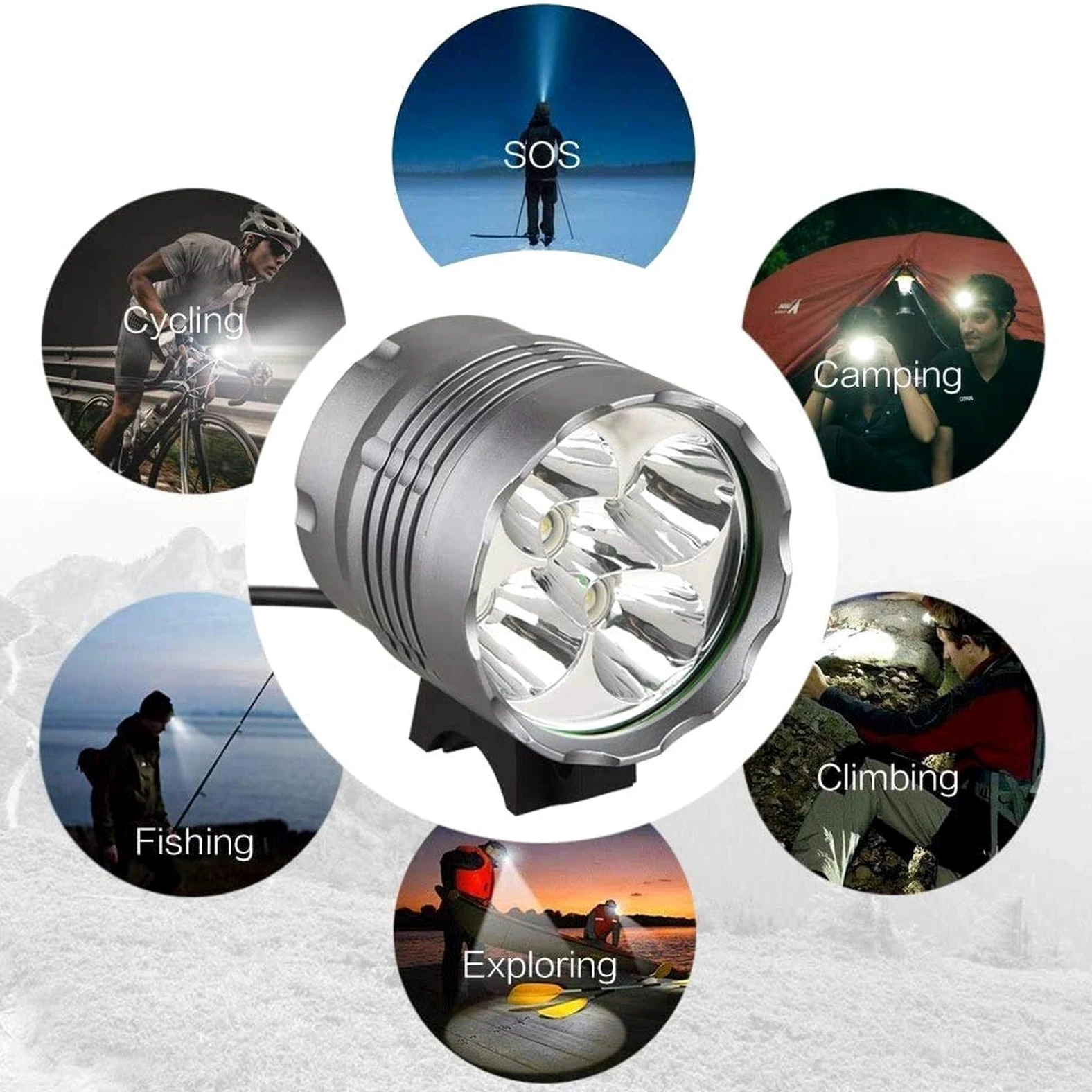 EISTEE Luces de Bicicleta, Luces de Bicicleta, Luces de Bicicleta, luz de Bicicleta 6000 lúmenes 5 Faros de Bicicleta Led Impermeable Frente de montaña