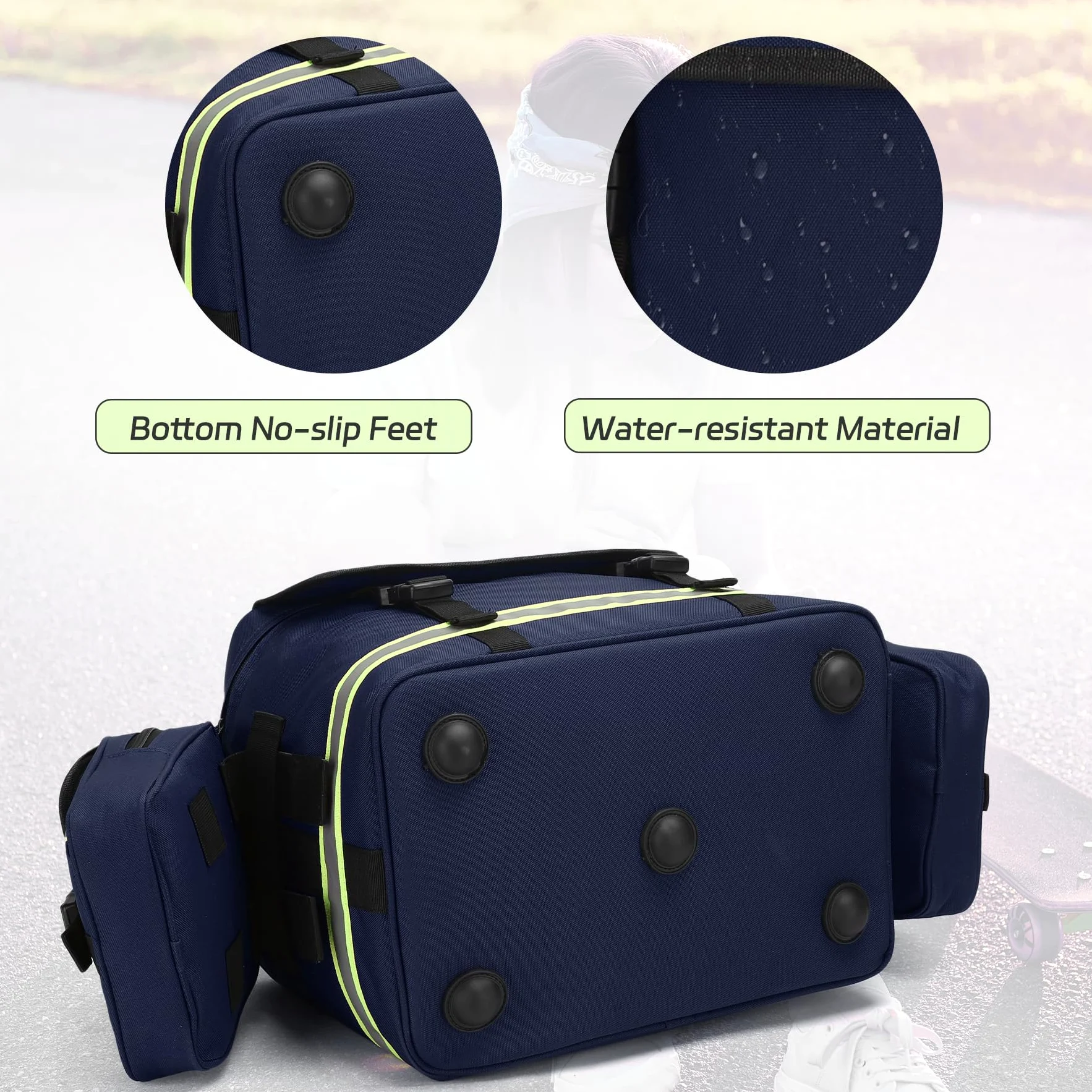 Bolsa de primeros auxilios azul con dos bolsas