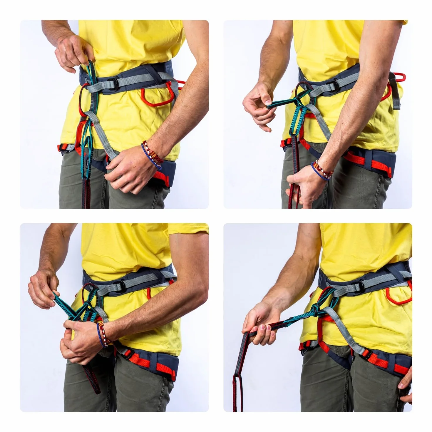 FIXE - Cabo de Anclaje Multichain Cinchless 90 cm en HMPE, Cinta Ajustable para Escalada y Alpinismo, Sistema sin Estrangular el Arnés, Resistencia 22 kN, Certificación EN566 y UIAA 104