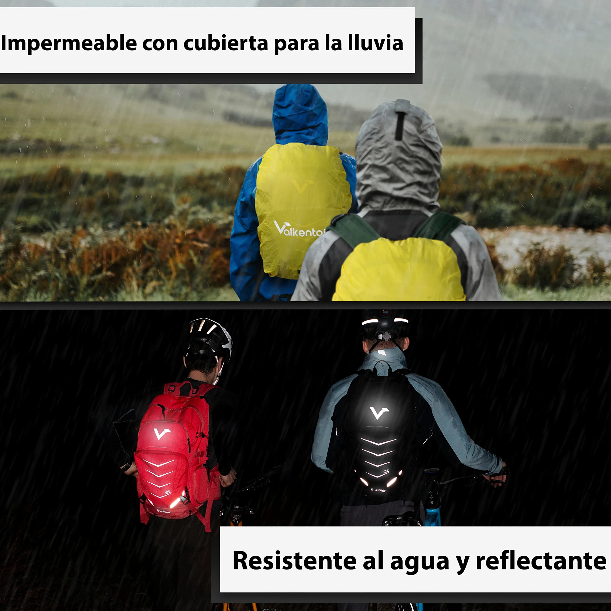 Valkental - Mochila Sostenible con Cinturones de Cadera Ocultables | 22L | Expandible con Riñonera - Perfecta para Senderismo, Trekking, Ciclismo y Uso Outdoor