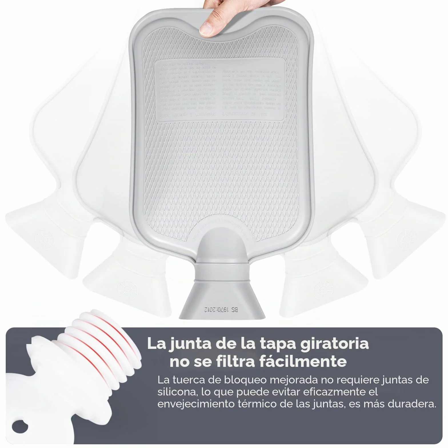 BOLEi Bolsa De Agua Caliente Con Funda 2L Gris