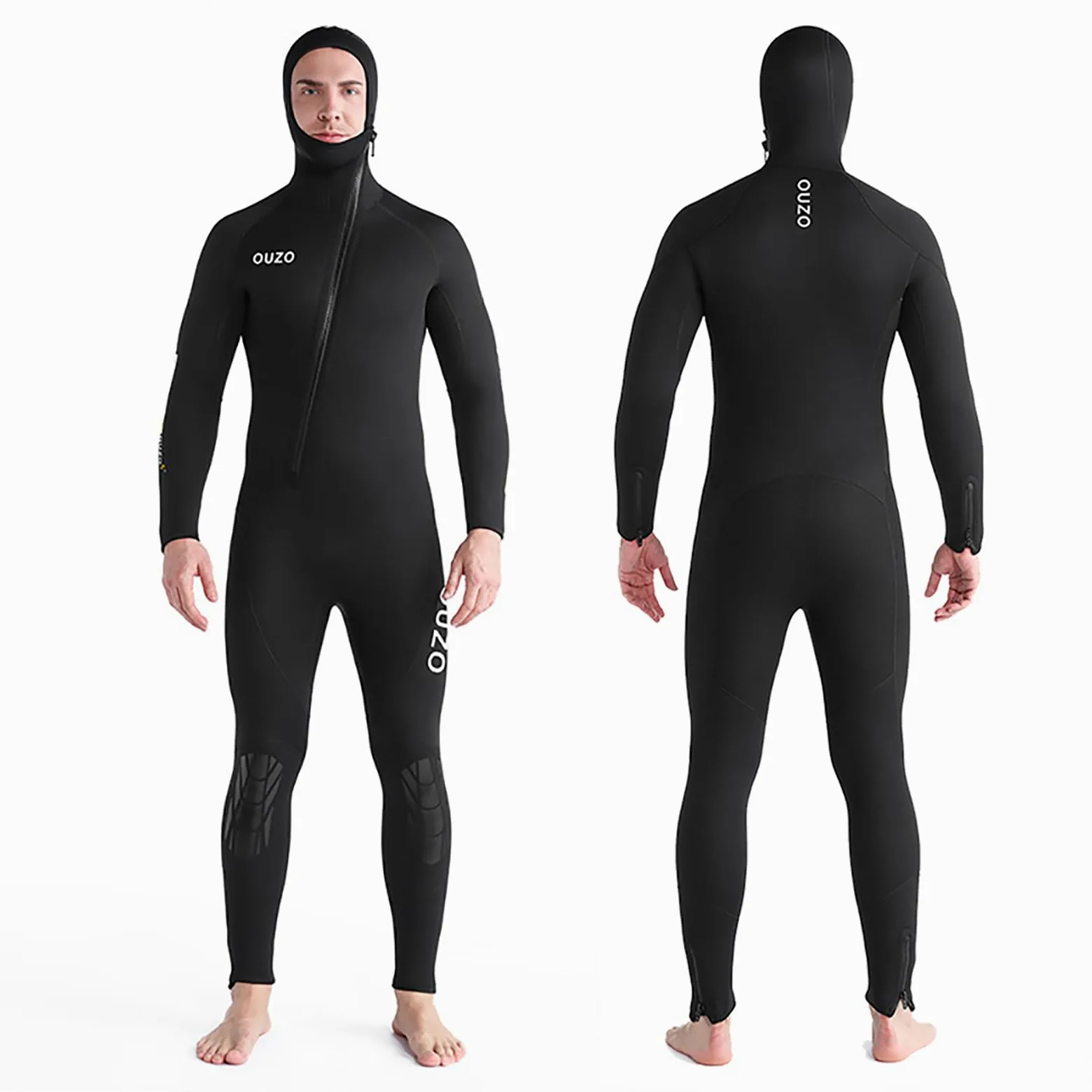 Traje De Neopreno De 5Mm para Mujeres Y Hombres, con Cremallera Frontal, Capucha Integrada, Ideal para Pesca Submarina, Snorkel, Surf, Piragüismo Y Buce