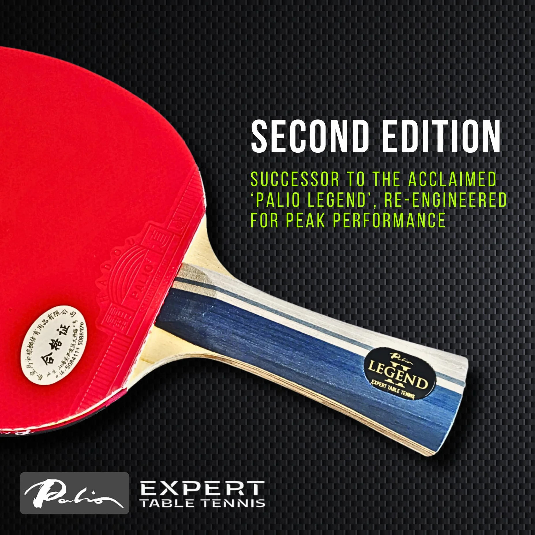 Palio Legend 2.0 Pala de Tenis de Mesa ITTF Avanzada Máxima Potencia Velocidad Giro