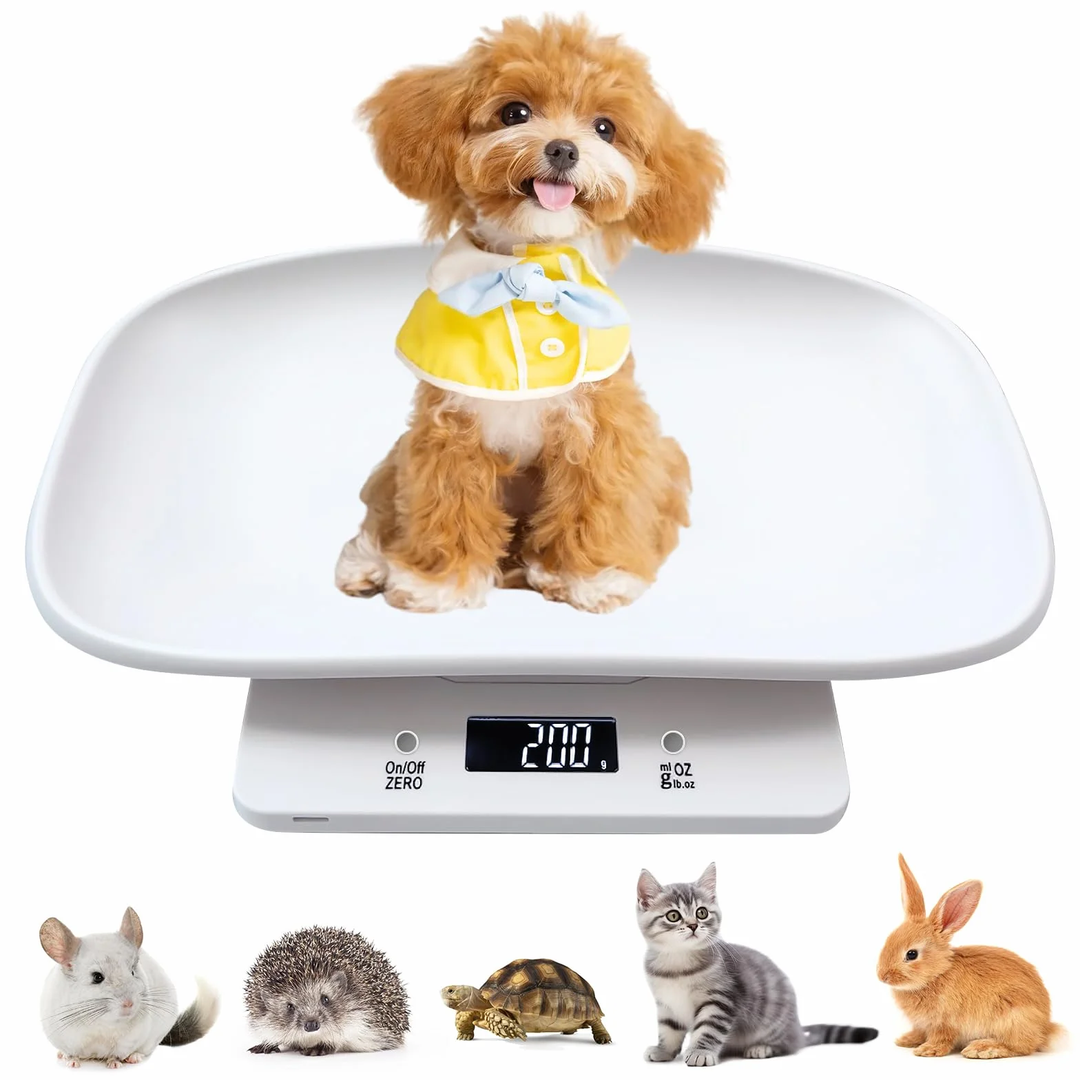 Báscula digital para mascotas 15 kg ± 1 gramo pantalla LCD mini báscula electrónica