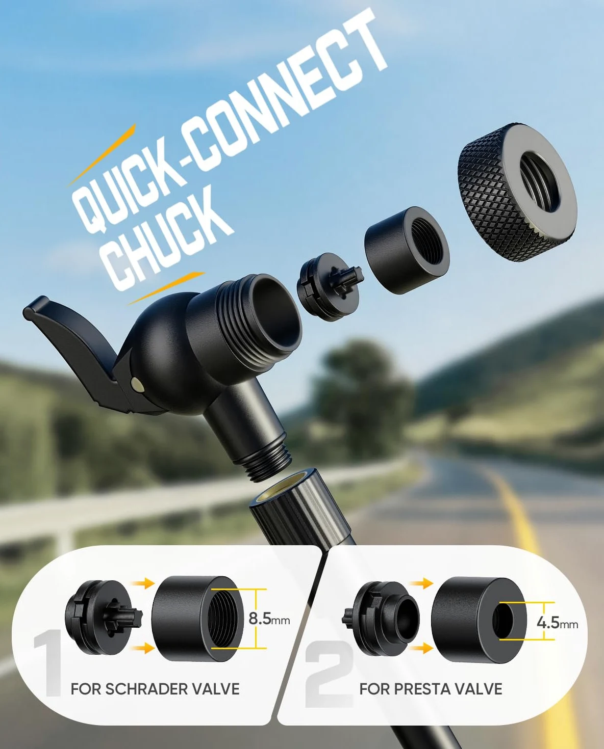 Fanttik X11 Ace Mini bomba de bicicleta, bomba de bicicleta de inflado rápido de 21 segundos con calibre, bomba de aire eléctrica de 150 PSI portátil con válvula Presta y Schrader para bicicleta de