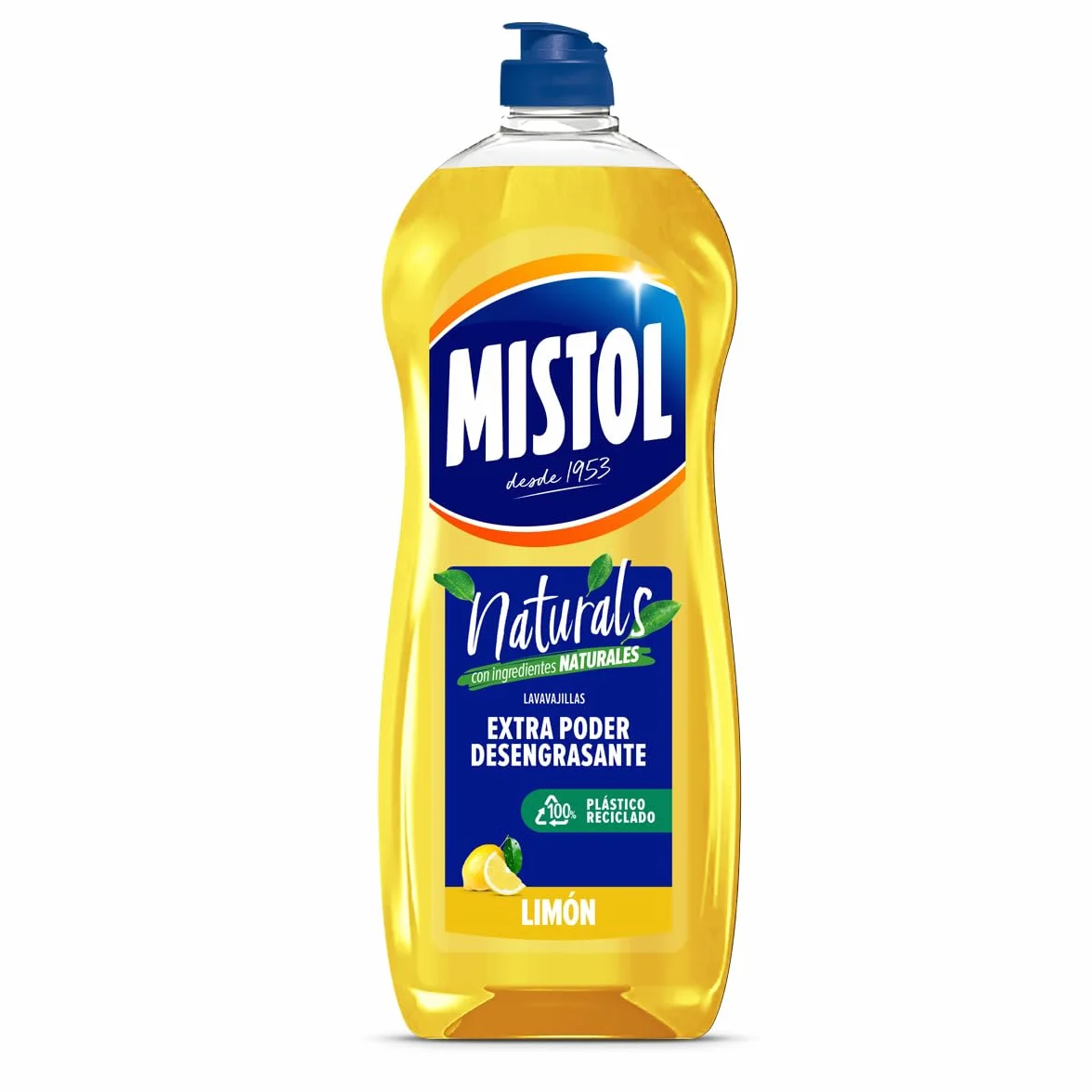 MISTOL Naturals Limón Lavavajillas a Mano Extra Poder Desengrasante 650 ml