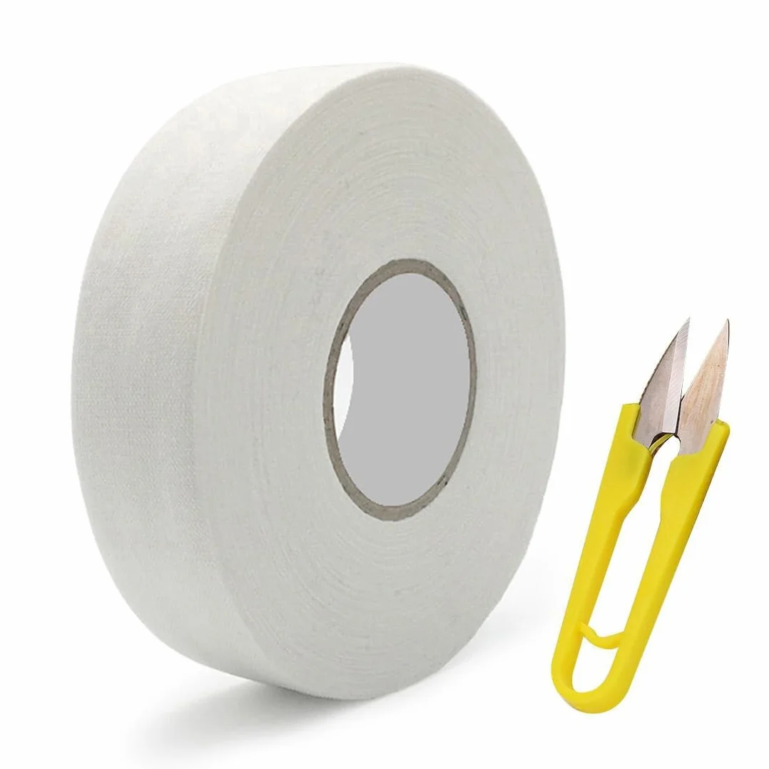 IKOPFLN Cinta de Hockey Cinta de Agarre para Deportes Cinta Adhesiva de Hockey sobre Hielo para Hockey la Raqueta de Tenis la Cuerda de Esquí la Caña de Pescar 25M*2.5cm Incluye 1 Tijera en U