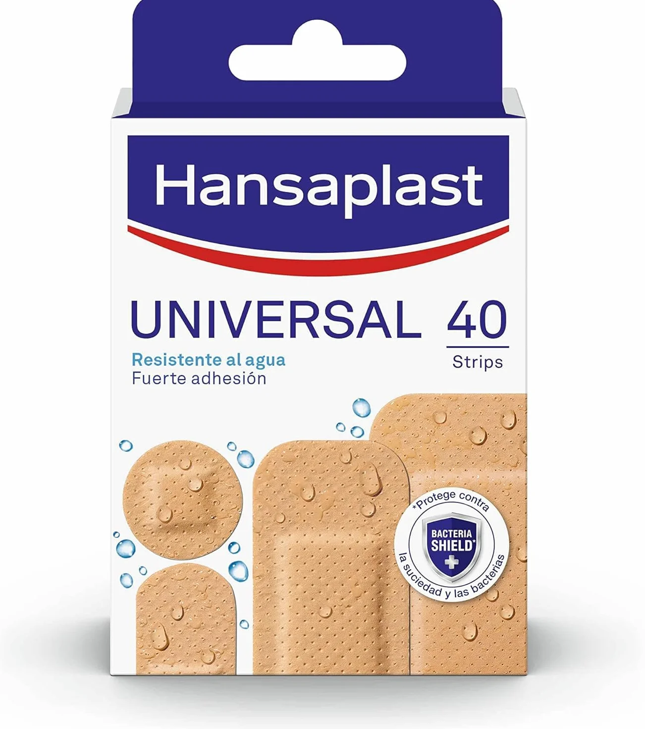 Hansaplast Universal 40 surtido apósitos resistentes al agua que repelen la suciedad tiras adhesivas Bacteria Shield