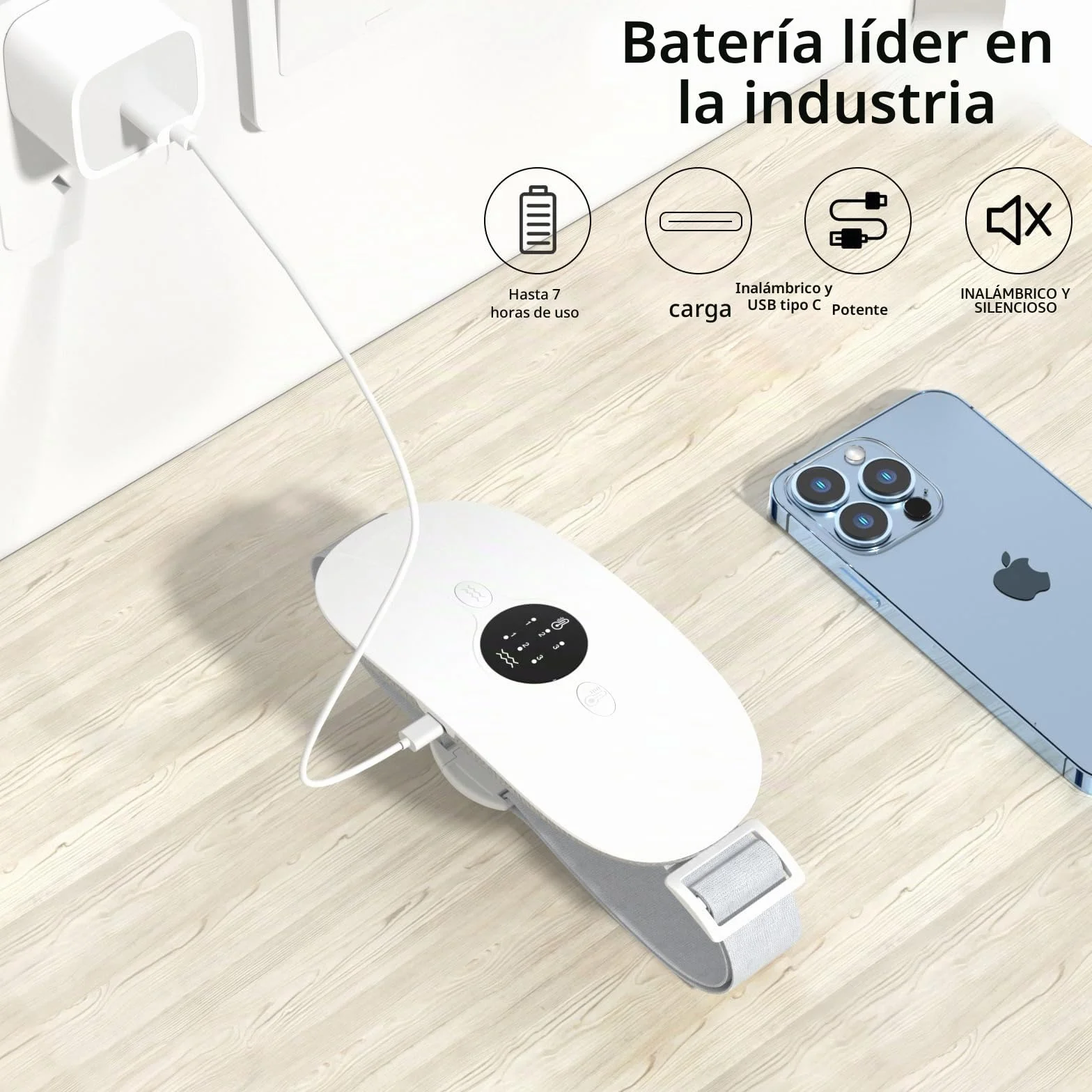 Almohadilla térmica menstrual Cinturón de Calentamiento Eléctrico USB para el Vientre 3 Niveles de Calor y 3 Modos de Masaje,Soporte de Espalda Calentado para Alivio Dolor Menstrual