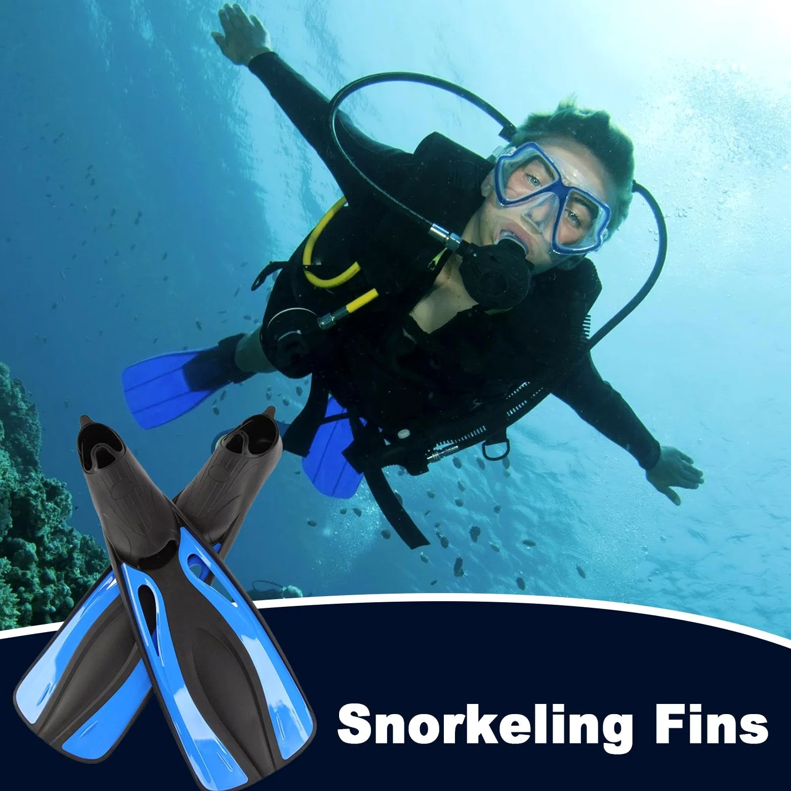 Aletas Snorkel – 21.06 Pulgadas Aletas | PP Natación Buceo – Cómodas Ajustables para Hombres Mujeres Entrenamiento Snorkel Buceo Mejora Flotabilidad Movilidad Eficiencia