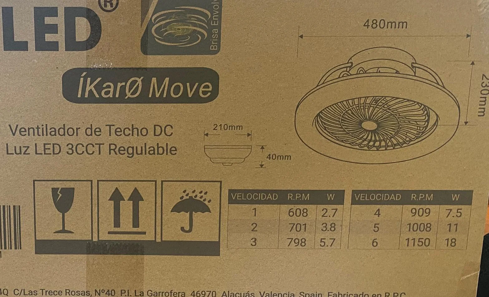 IKARO VENTILADOR TECHO SILENCIOSO PLAFÓN LED APP MÓVIL BLANCO DC regulable 3 tonos Verano/Invierno 6V