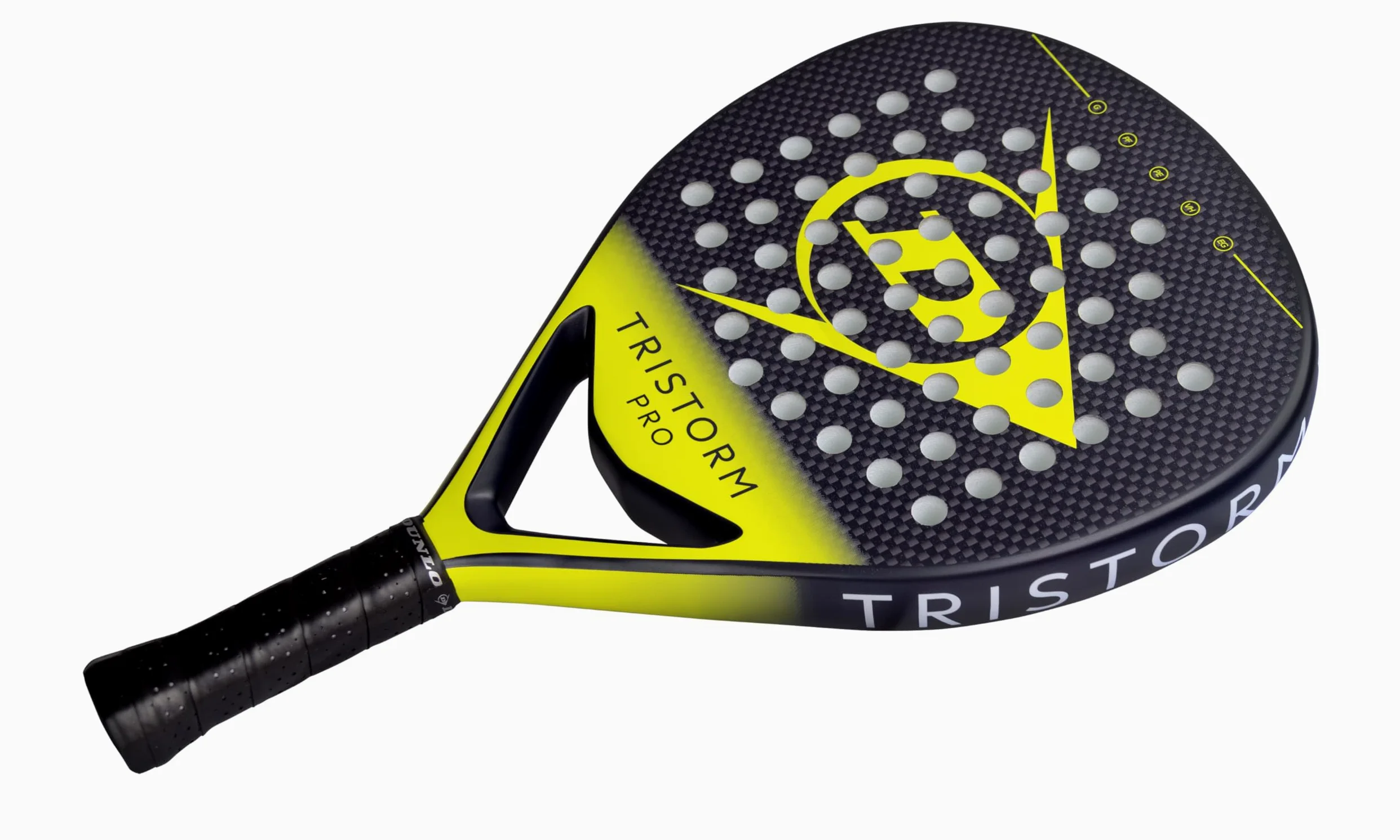 DUNLOP Tristorm Pala de Pádel – Forma Diamante, Marco de Grafito – Tecnología Power Frame – Acabado Extra Grip y Núcleo EVA Suave – Potencia y Control de Efecto