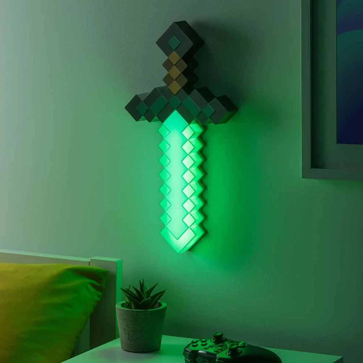 Espada de diamante Minecraft Oficial 3 Modos Luz Dinámica Reacción Sonido USB Batería Decoración