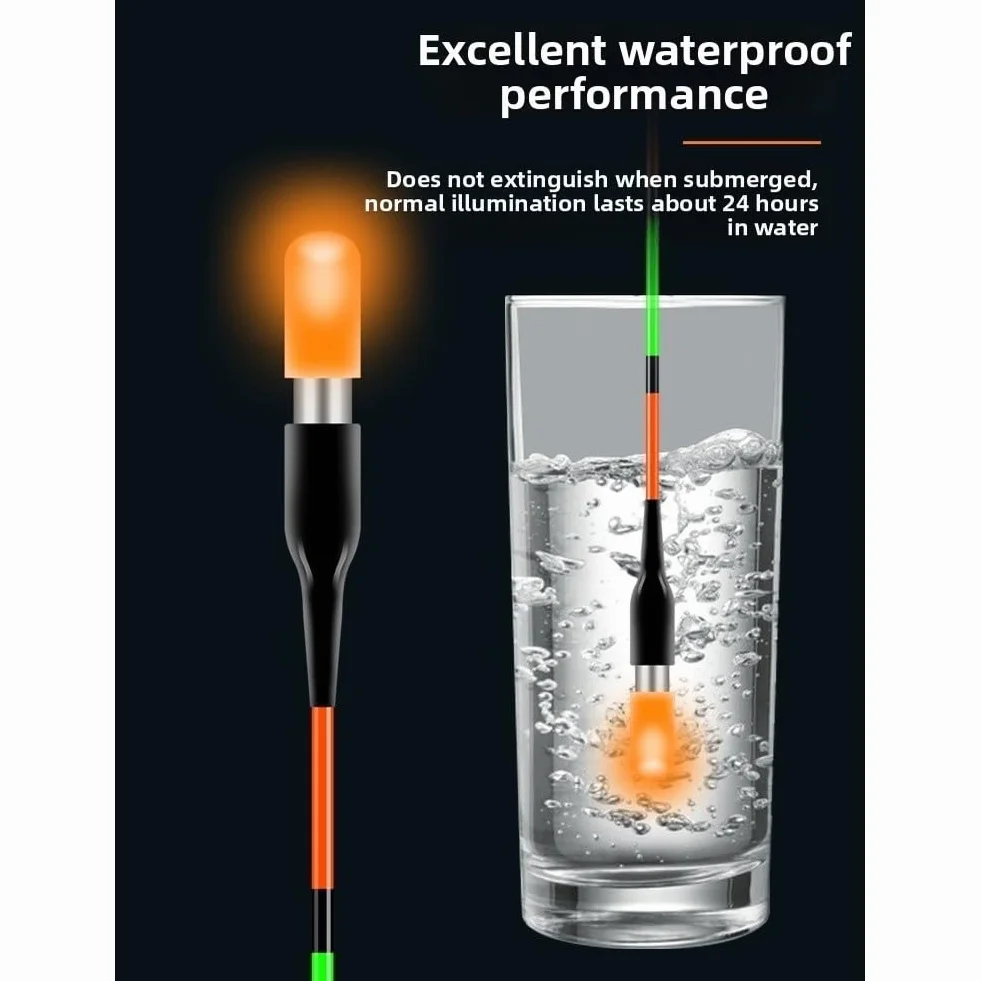 Luz LED flotante de pesca, paquete de 4 unidades para ultra brillante, visibilidad de 50 m, impermeable, brillo nocturno para pescadores (4 unidades de cuatro colores)