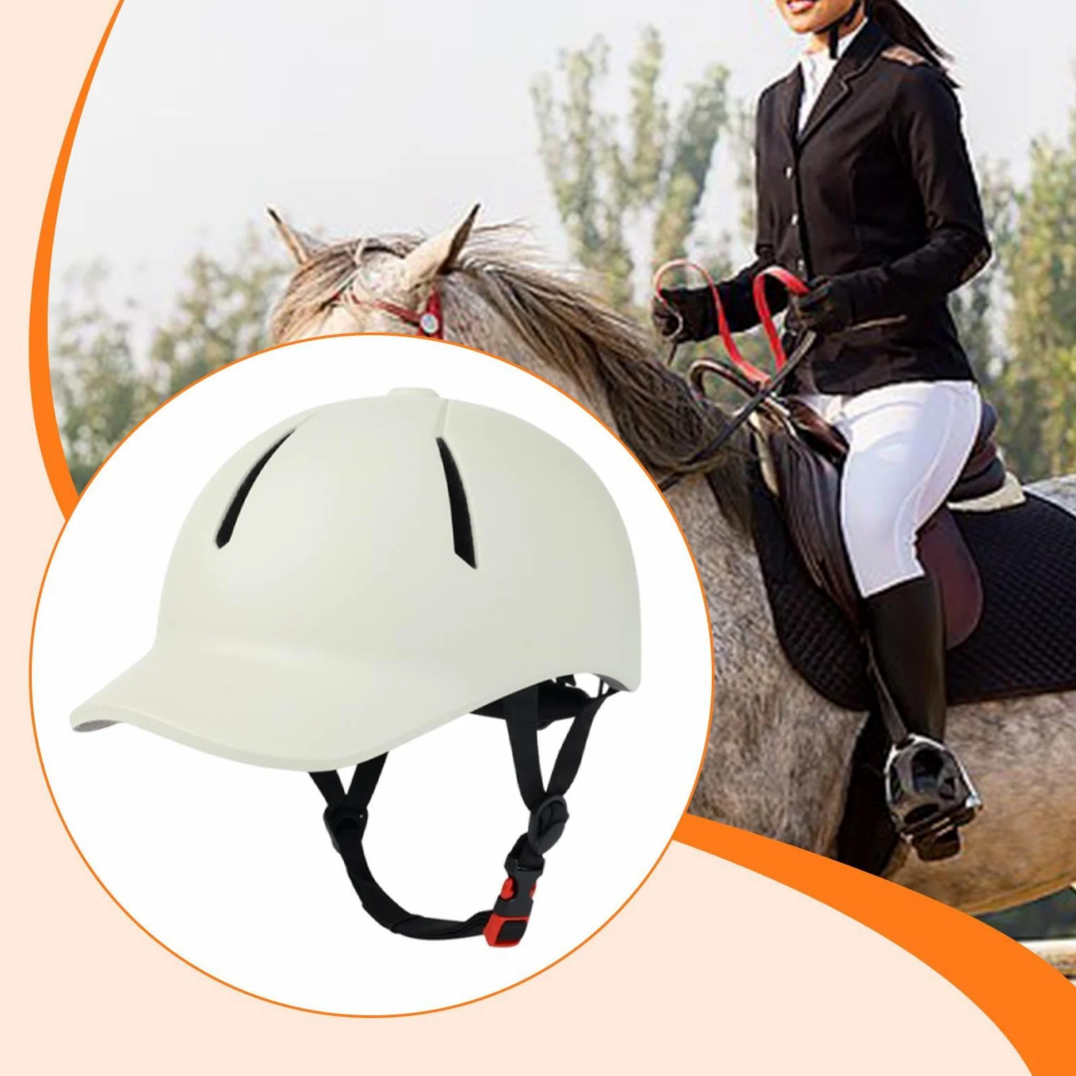 Casco Ecuestre de para Equitación con Protección Resistente y Ventilación Ajustable Fabricado en PC Adecuado para Ciclismo Senderismo y