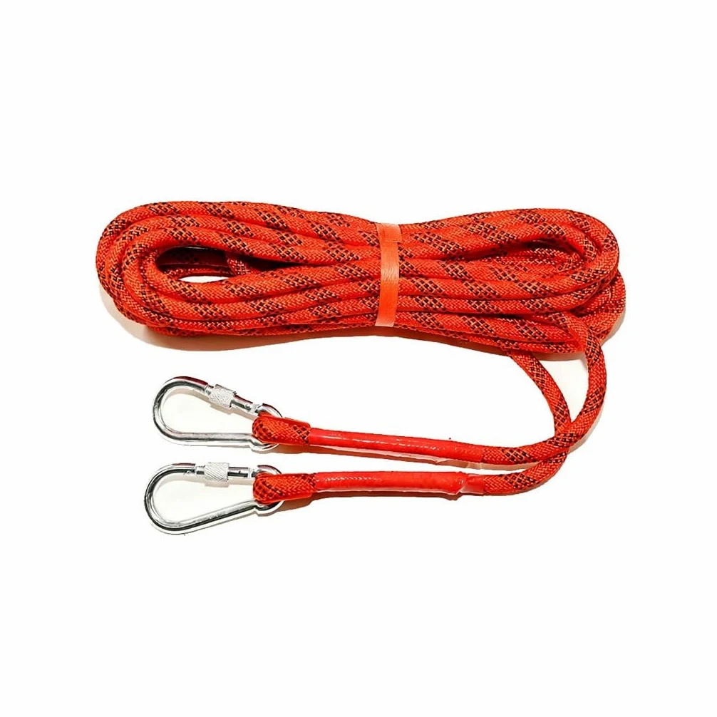 Cuerda De Escalada 10m Al Aire Libre Seguridad Escape con 2 Mosquetones para Fuego Alpinismo Camping