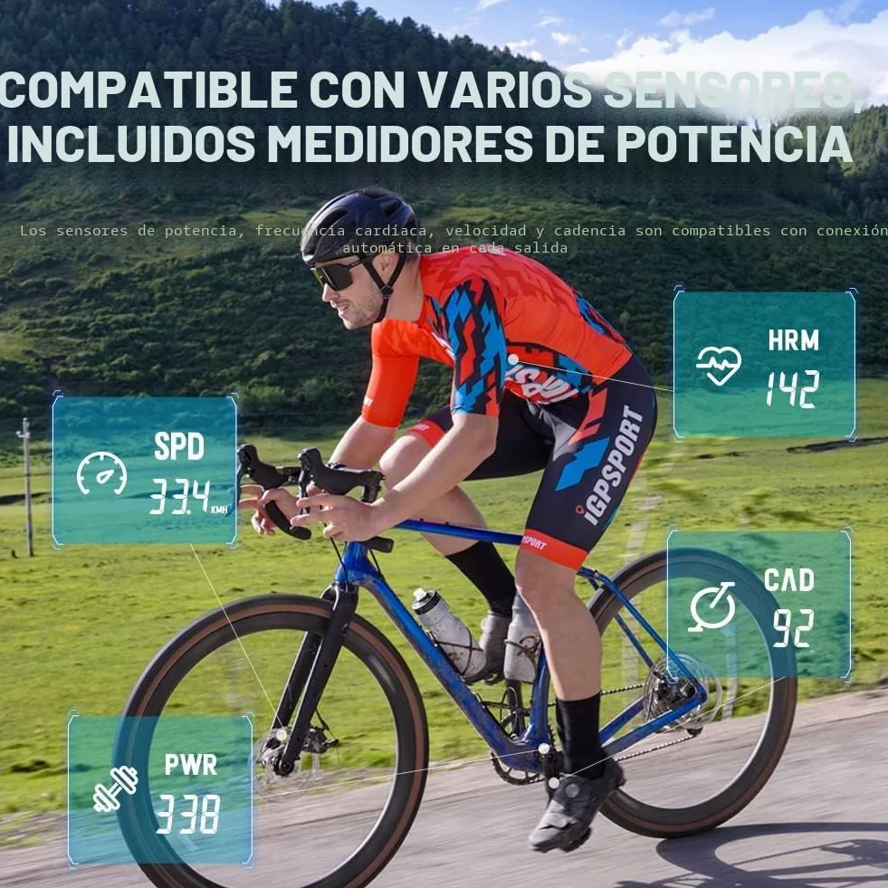 iGPSPORT Ciclocomputadores GPS Ant+ Función Ordenador inalámbrico Bicicleta Ciclismo Cuentakilometros Bici,40 Horas de duración de la batería