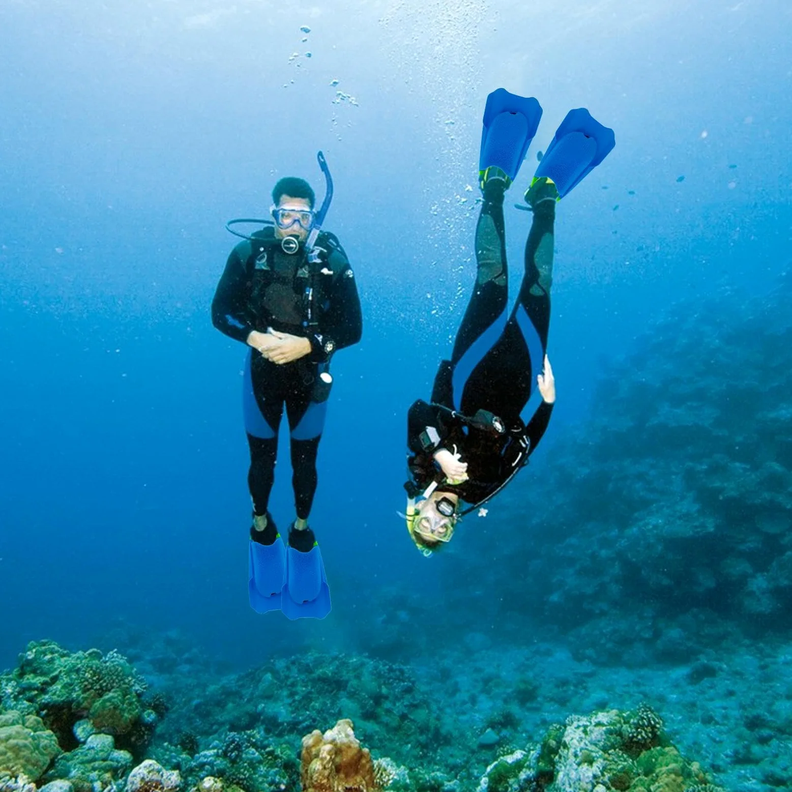 Aletas Natatorias Adultos - Aletas De Talón Abierto Portátil Corto,Para Mujeres Principiantes Piscina Mar Buceo Snorkel
