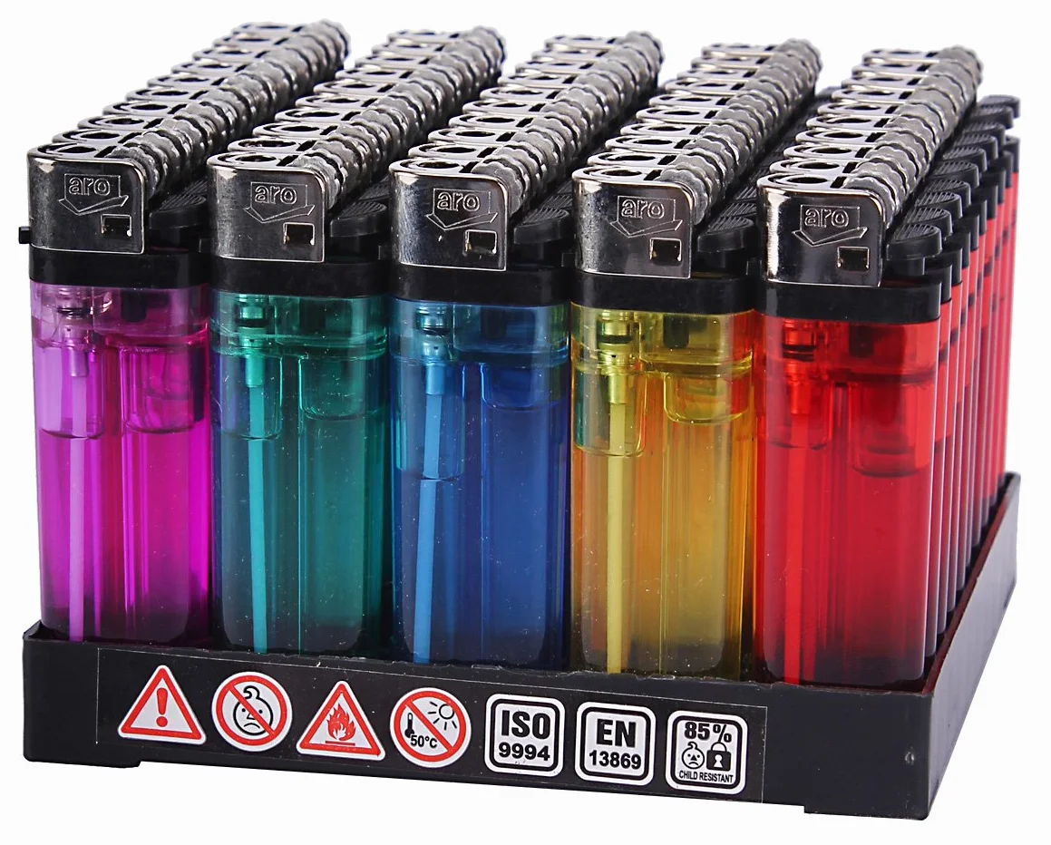 Encendedores desechables con seguridad infantil FG-Trading 100 unidades Multicolor