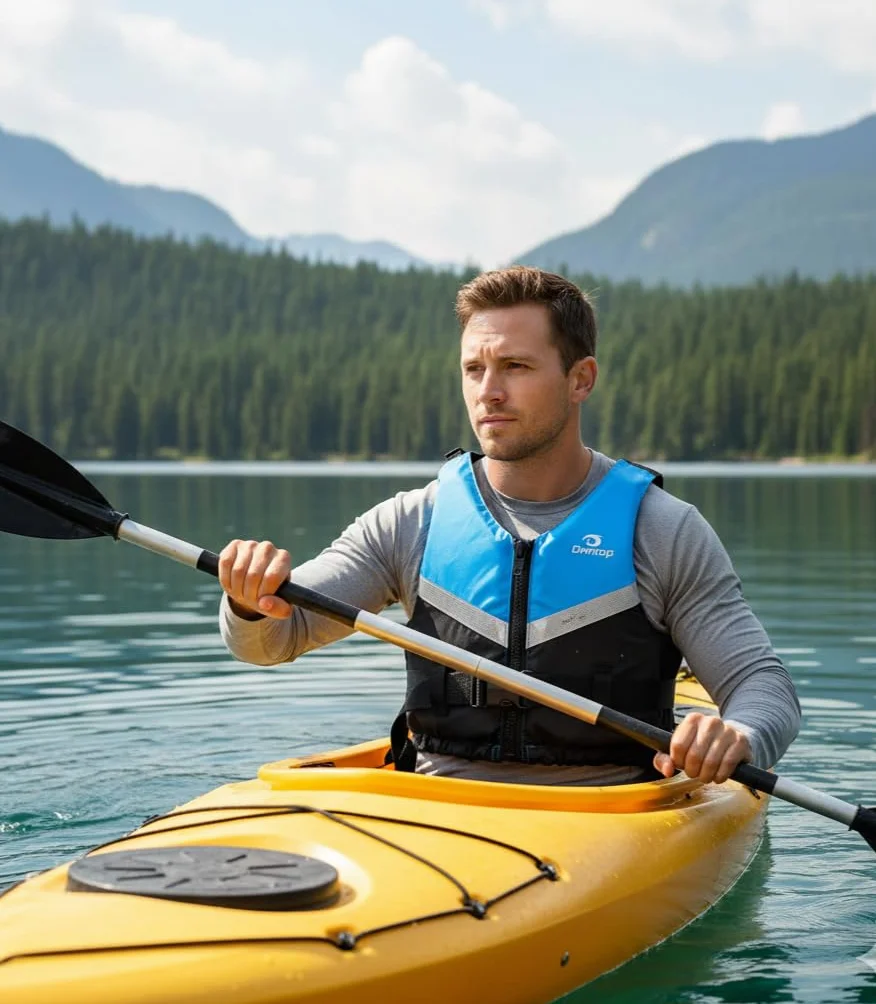 Owntop Ayuda a la Flotabilidad para Adultos, Chaleco de Natación Ligero, Chaleco de Flotabilidad Ajustable con Correa de Entrepiema para Kayak, Pesca y Paddle Surf