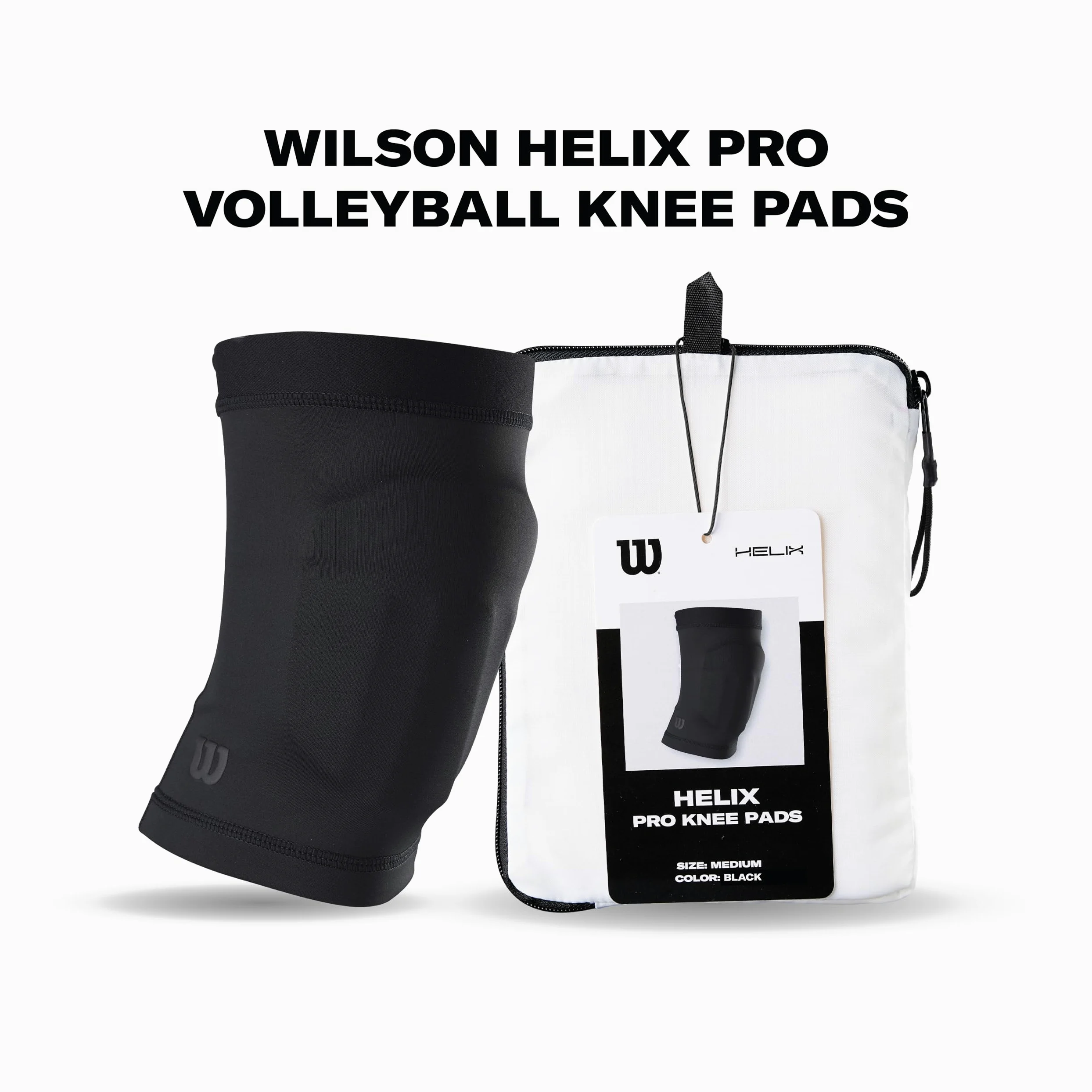 Wilson Helix Pro - Rodilleras de voleibol, pequeñas, color negro