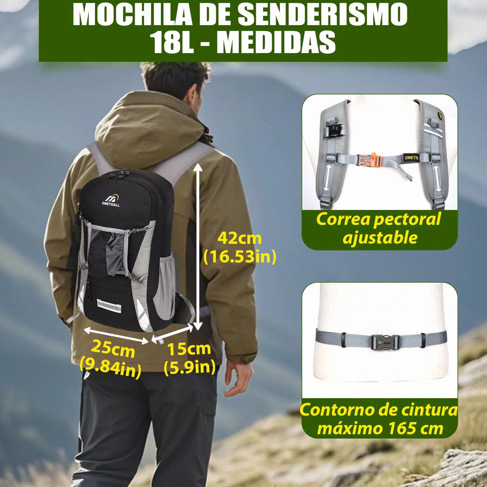 Local Lion Mochila de Ciclismo 20L/30L Montaña Senderismo Macutos Trekking Camping al Aire Libre Nylon con Cubierta de Lluvia para Hombres y Mujeres