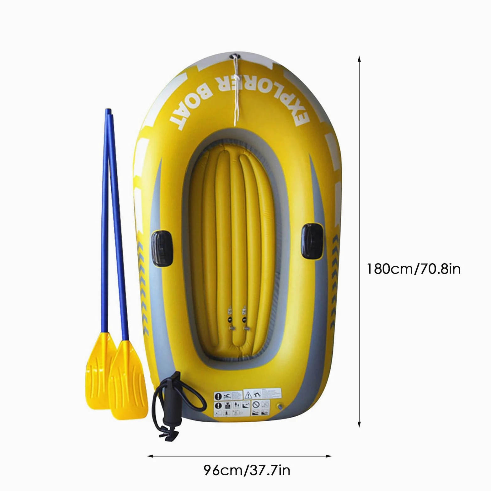 Kayak de barco inflable - embarcación de rafting portátil, moto acuática bomba de aire | Kayak plegable ligero para el uso de aventura en el lago, fuselaje resistente a la punción duradera con ranuras