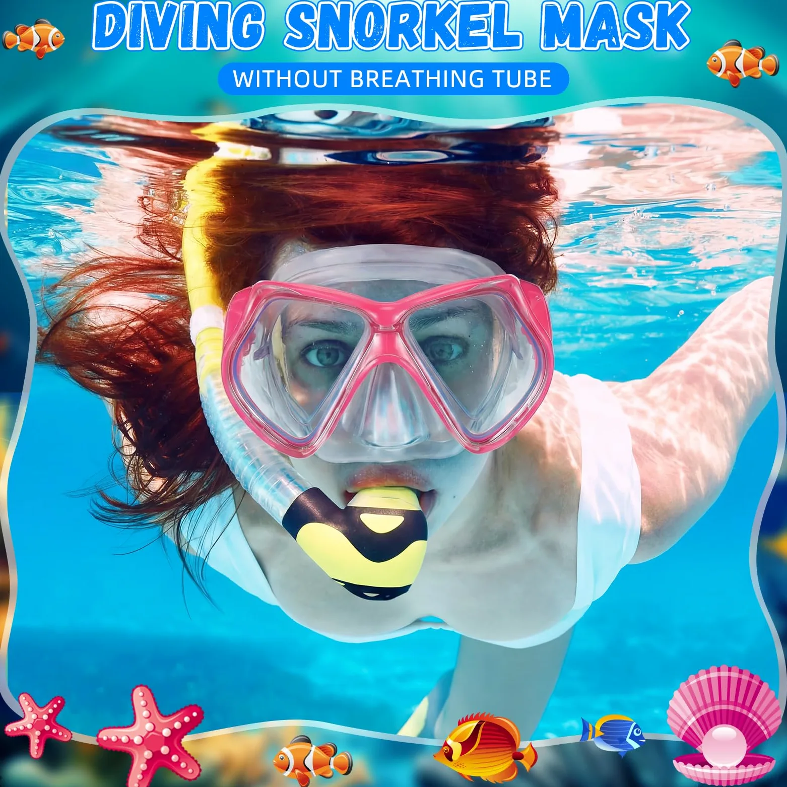 Flutesan 4 gafas de natación para adultos con cubierta para la nariz, correa de tela elástica, gafas de buceo de vidrio templado con envoltura protectora para el cabello