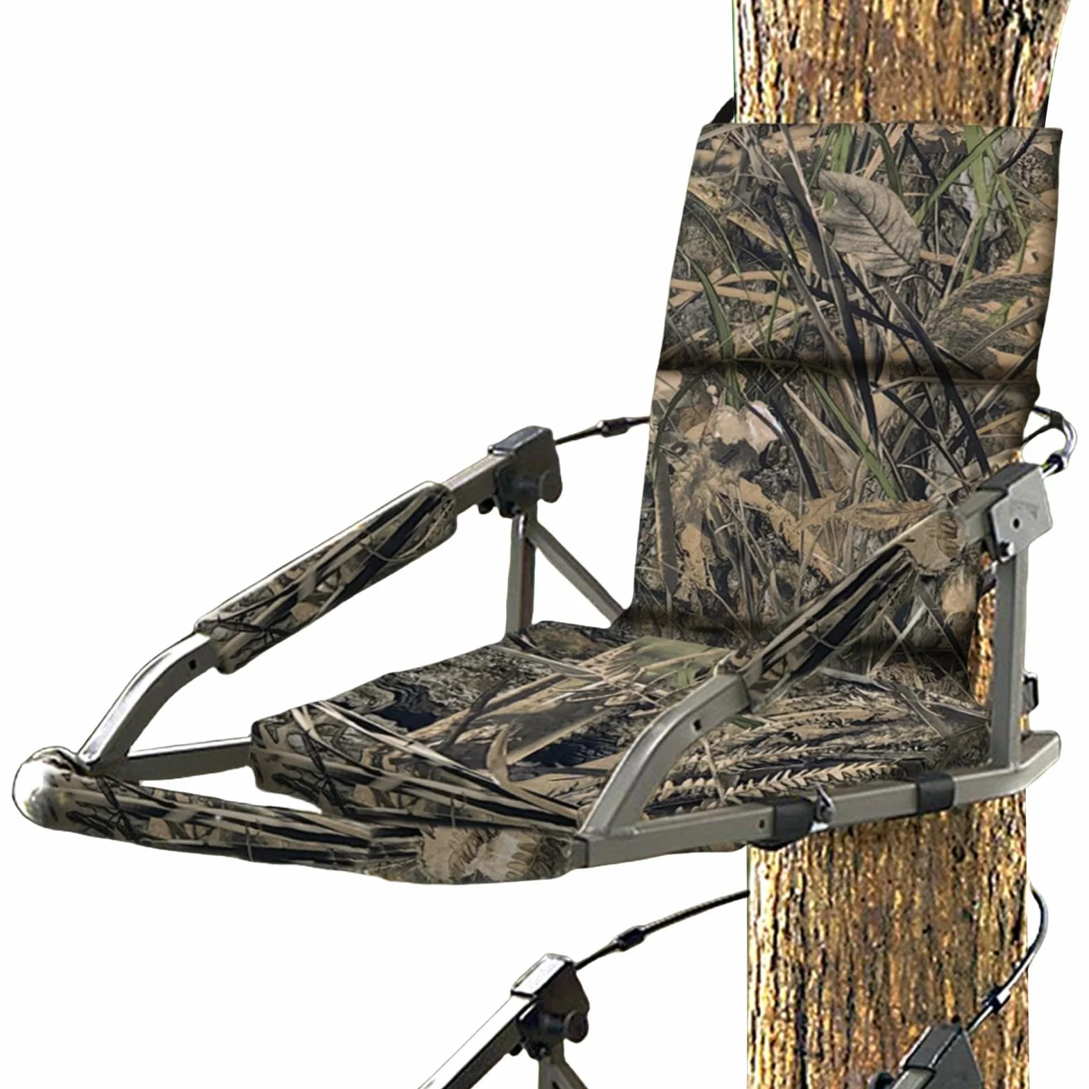 Asiento de soporte para árbol, asiento de caza desmontable, cómoda silla de caza, asiento portátil para árbol, asiento de caza ligero, accesorios de caza ajustables para mayor comodidad