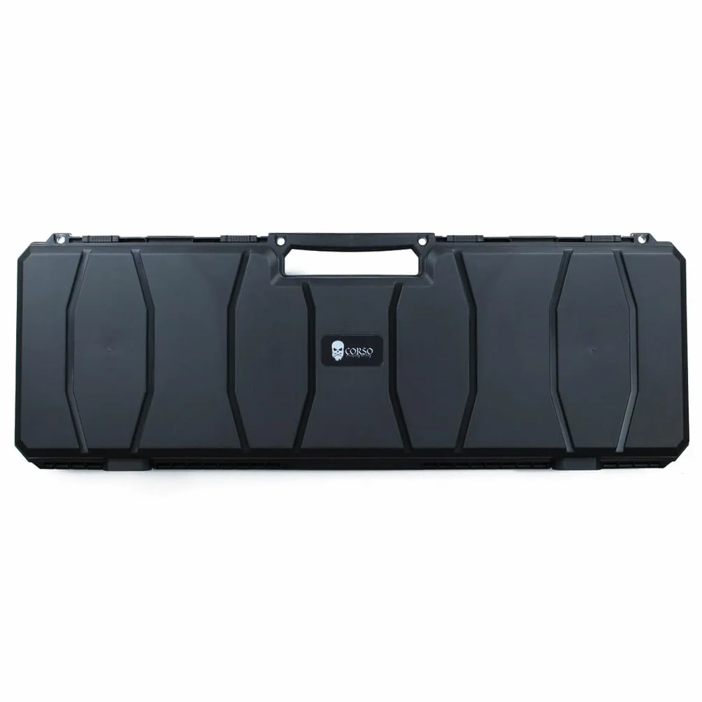 Genérico Maleta Rígida para Fusil, 100 cm, Interior Espuma Tipo Huevera, Polímero Reforzado, Negro, para Airsoft y Aire comprimido