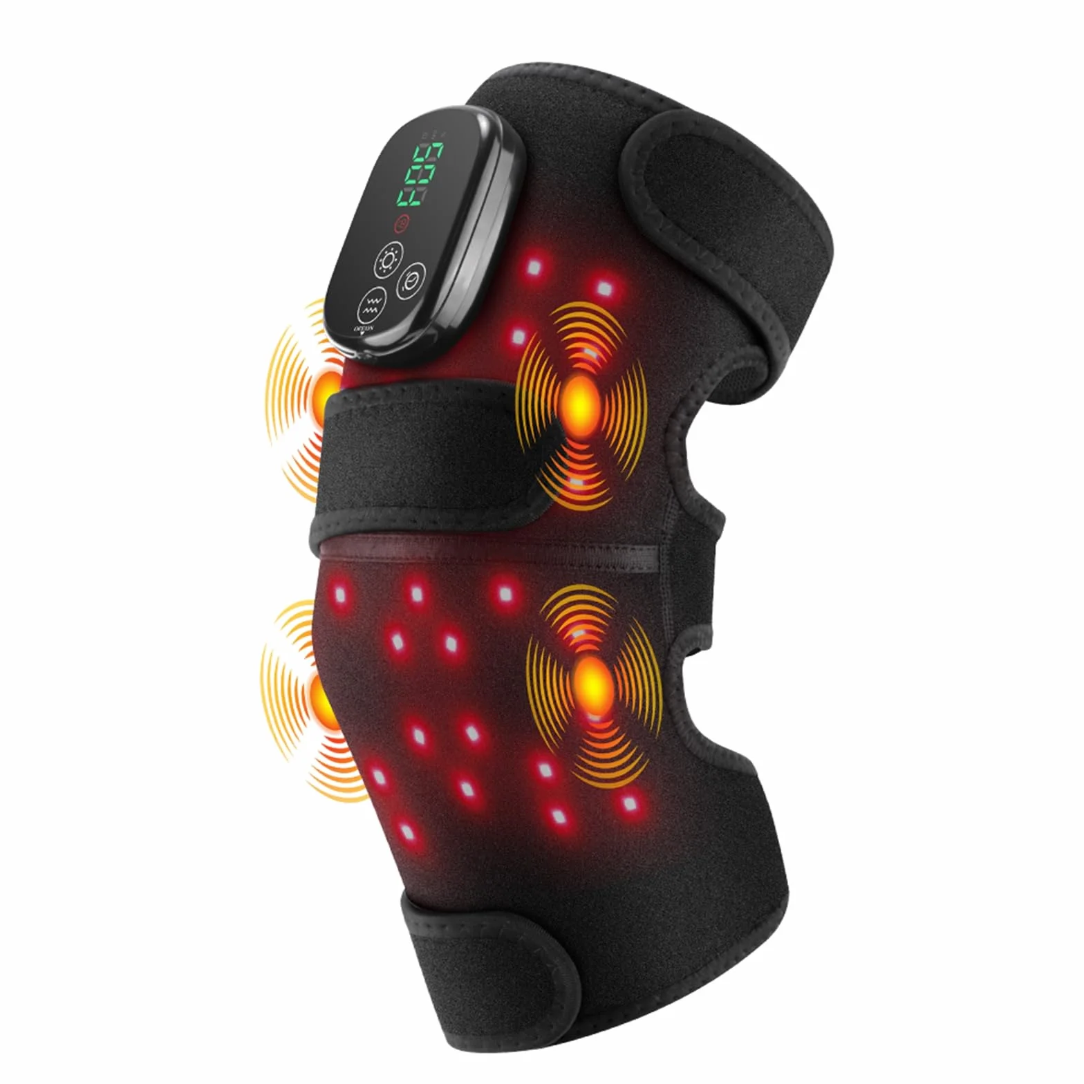 BestYiJo Masajeador de rodilla con 4 zonas de vibración, control inalámbrico recargable