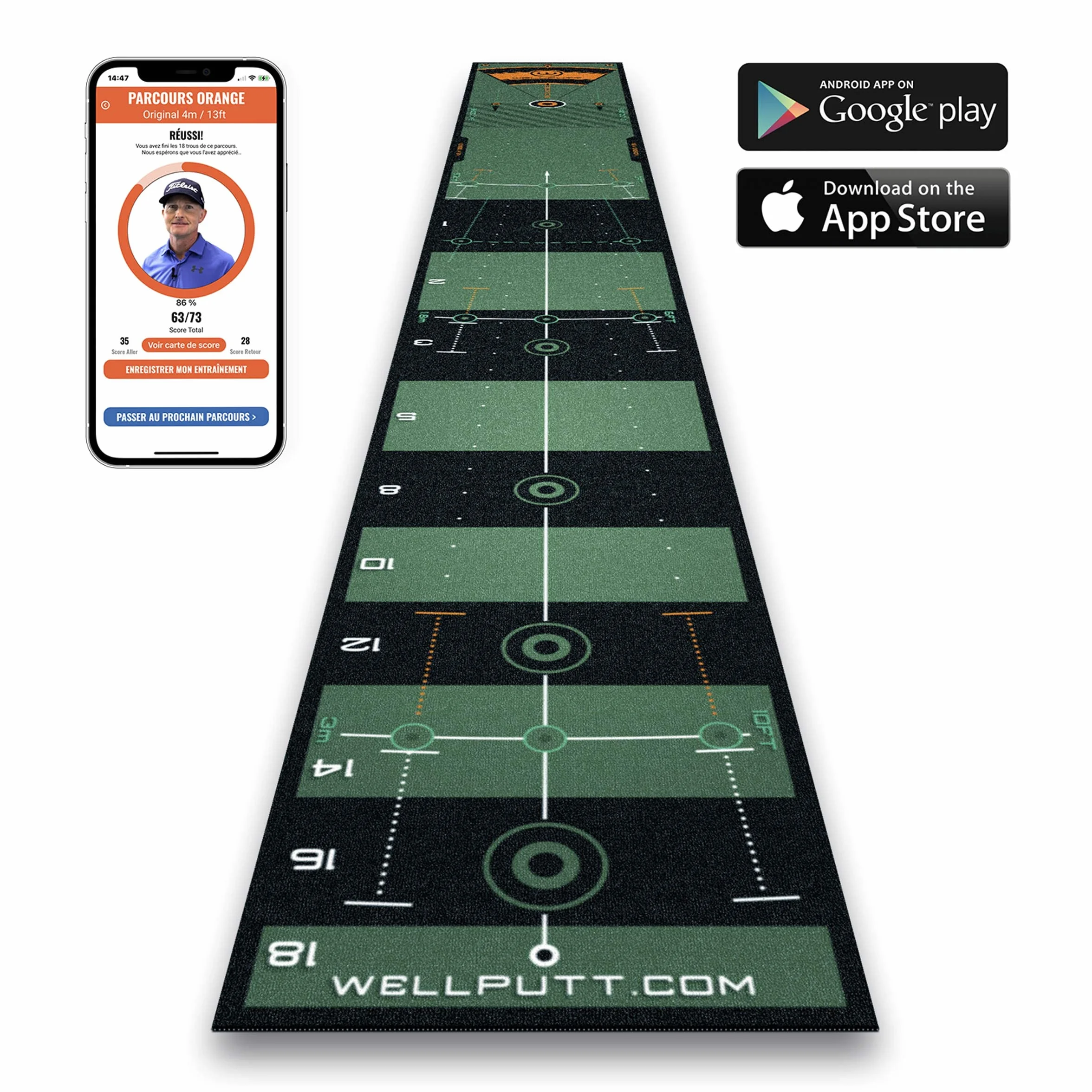 WellPutt Golf Alfombrilla de entrenamiento 33 m