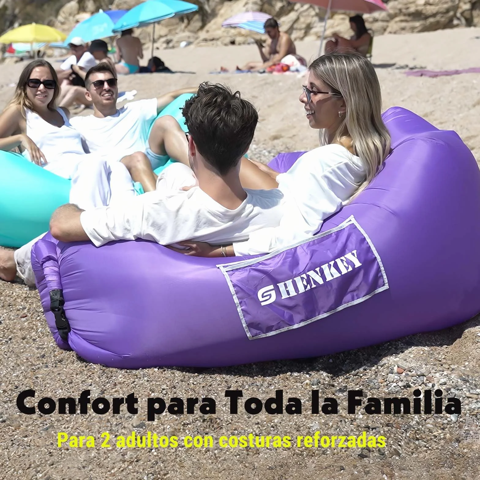 Tumbona Hinchable, Impermeable, antifugas de Aire, con Embalaje portátil, sofá Inflable y Silla de Aire para Viajes, acampadas, Senderismo y Fiestas en la Playa