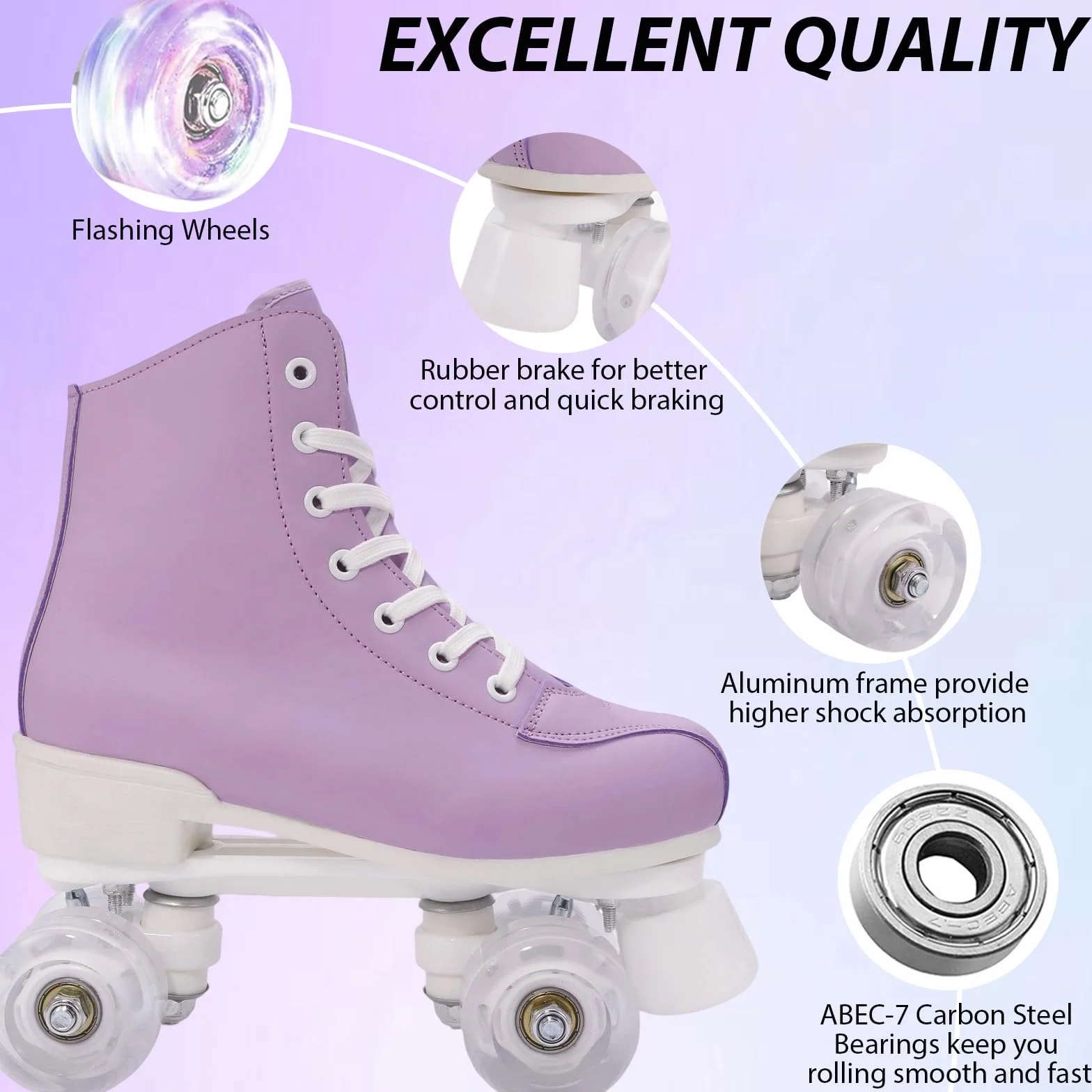 XUDREZ Patines de ruedas para mujeres y niñas, patines Derby para adultos, color verde menta, patines de cuatro ruedas para principiantes, al aire libre e interiores