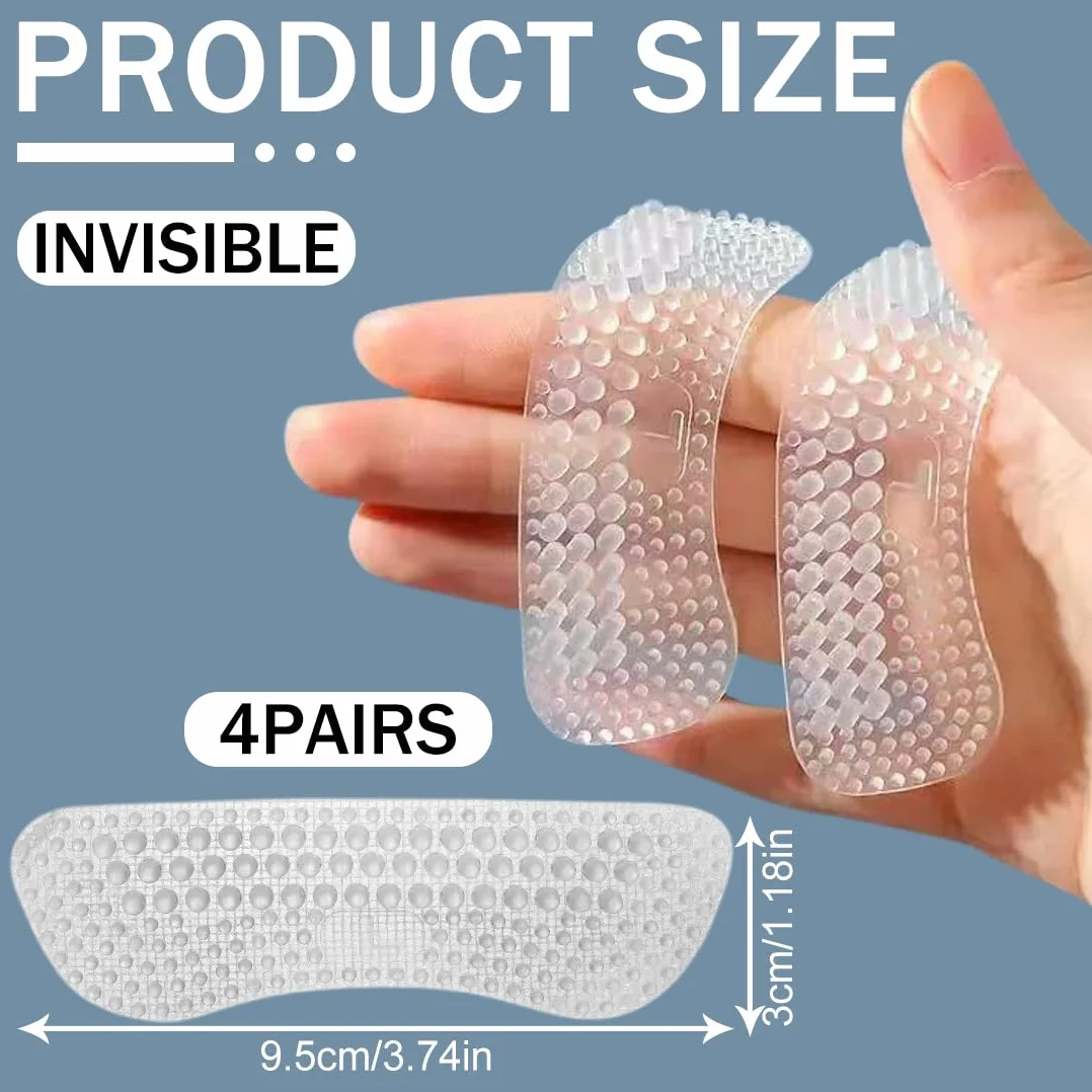 Taloneras Silicona Antirozaduras para Zapatos 4 Pares Almohadillas Talón