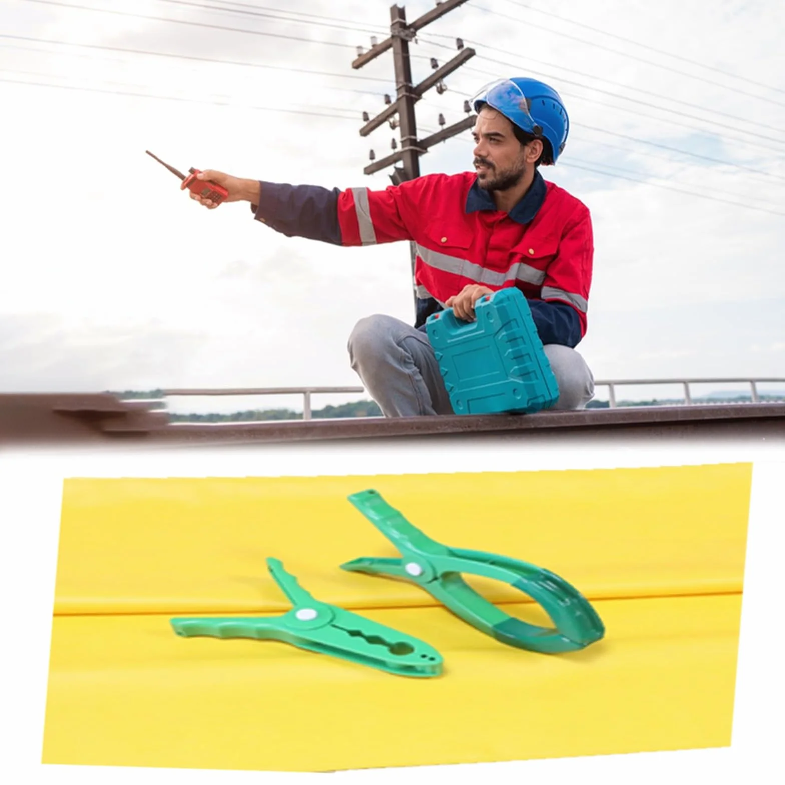 Manta aislante ligera de alto voltaje con clips - Resina EVA de 1,5 mm de espesor for electricistas y mantenimiento eléctrico(80x100cm 0.4kv)