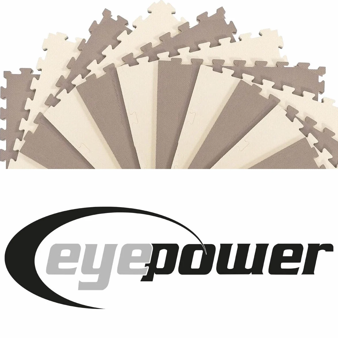 eyepower 4,8 m² Suelo Gym 2cm - Juego de 12 Esterillas 63x63cm - Alfombra Goma EVA Grande - Gym Mat Suelo de Gimnasio Tatami Puzzle Esterilla Maquinas Fitness Colchoneta Judo Suelo Espuma Floor Mat