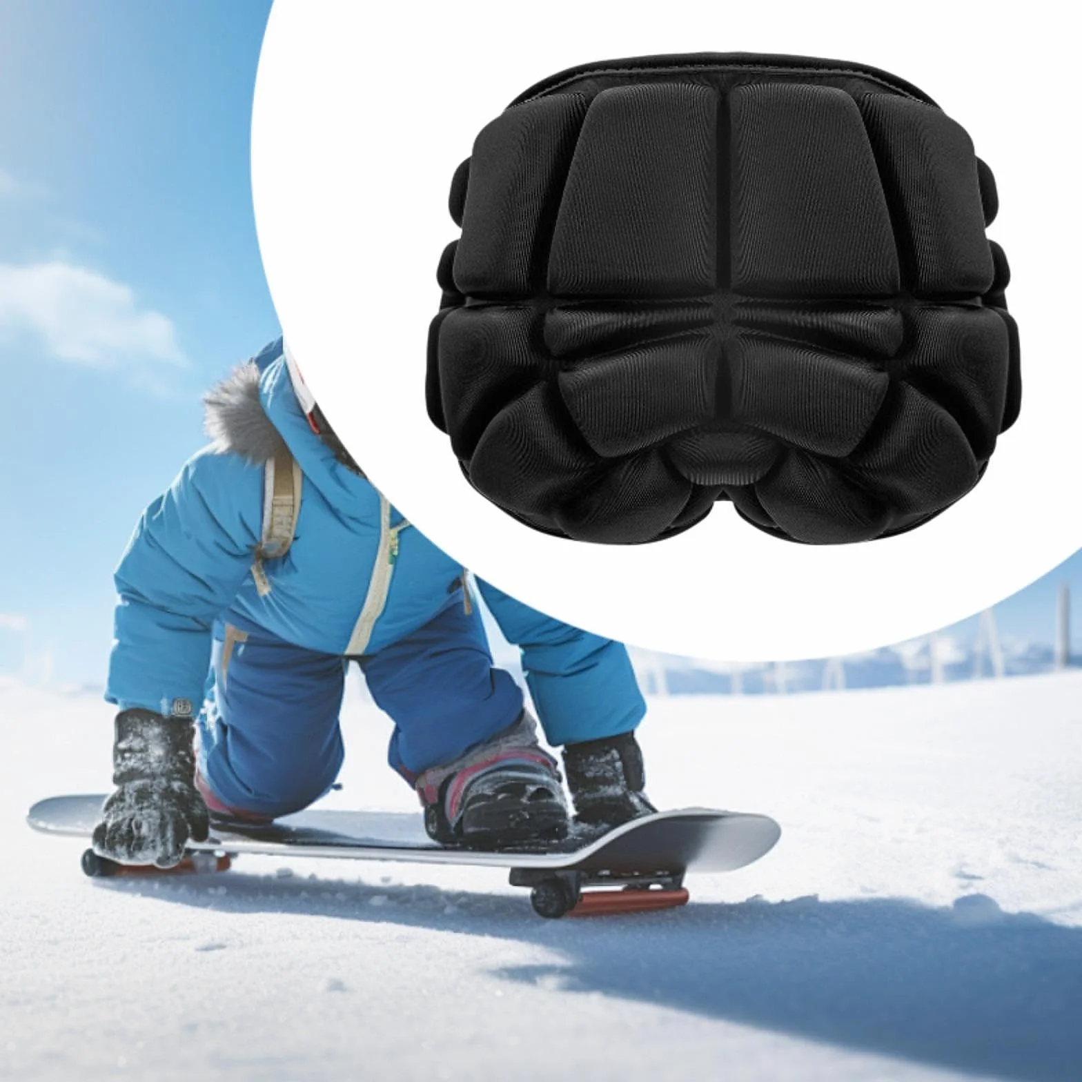 Milageto Equipo Protector de esquí, Protector de coxis, Pantalones Acolchados portátiles, cómodo cojín para el Trasero, para monopatín, Patinaje artístico
