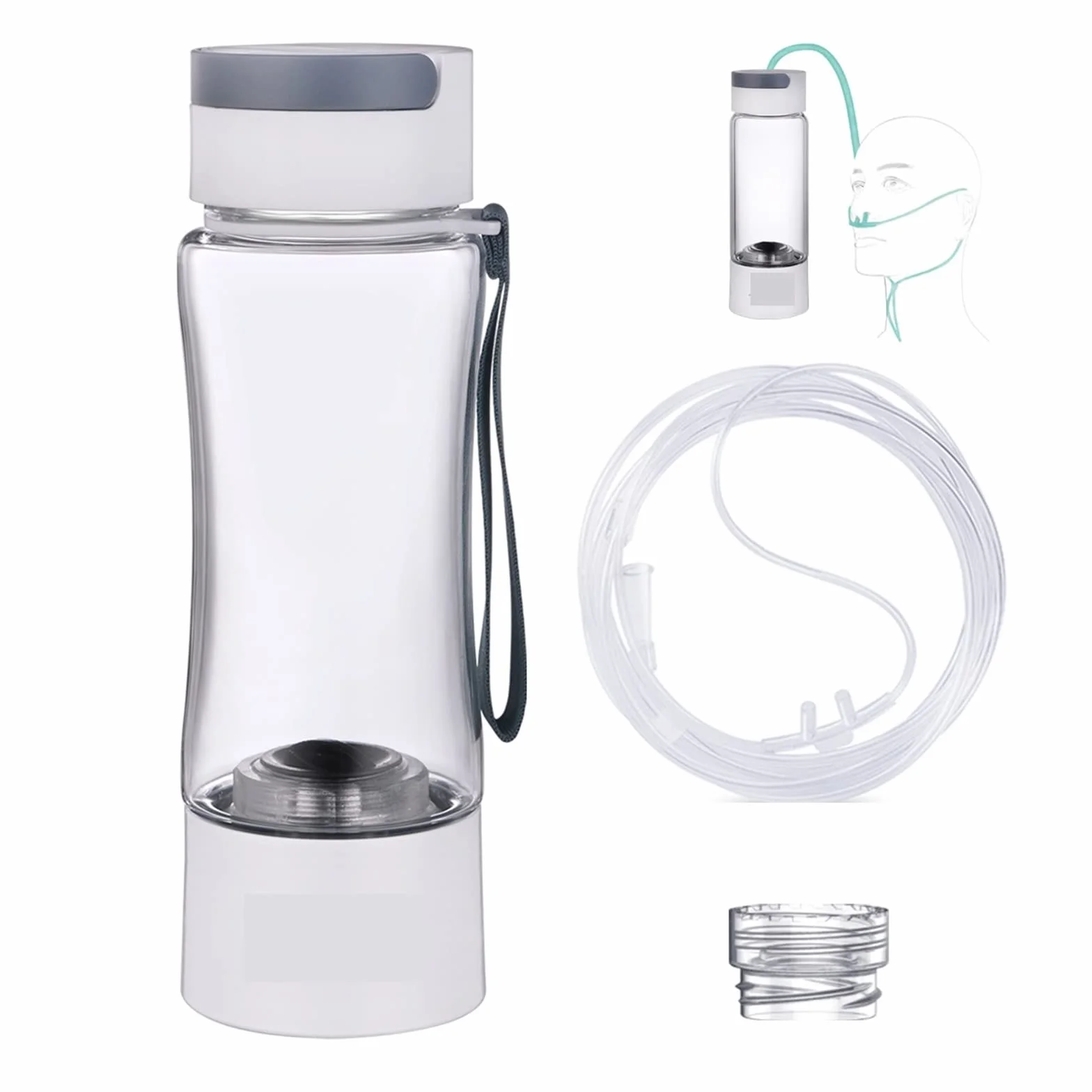 Cartucho Filtro Agua, Copa de botella generadora de agua rica en hidrógeno - SPE PEM Dual Chamber Maker - Dispositivo de inhalación H2(Tritan Cupbody)