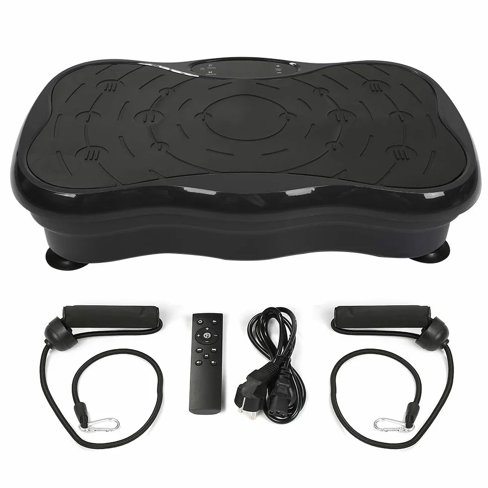 Plataforma giratoria oscilante para fitness, placa vibratoria 3D con 2 bandas de resistencia, plataforma oscilante, 5 modos de programación, 95 niveles, pantalla LCD, carga máxima 120 kg