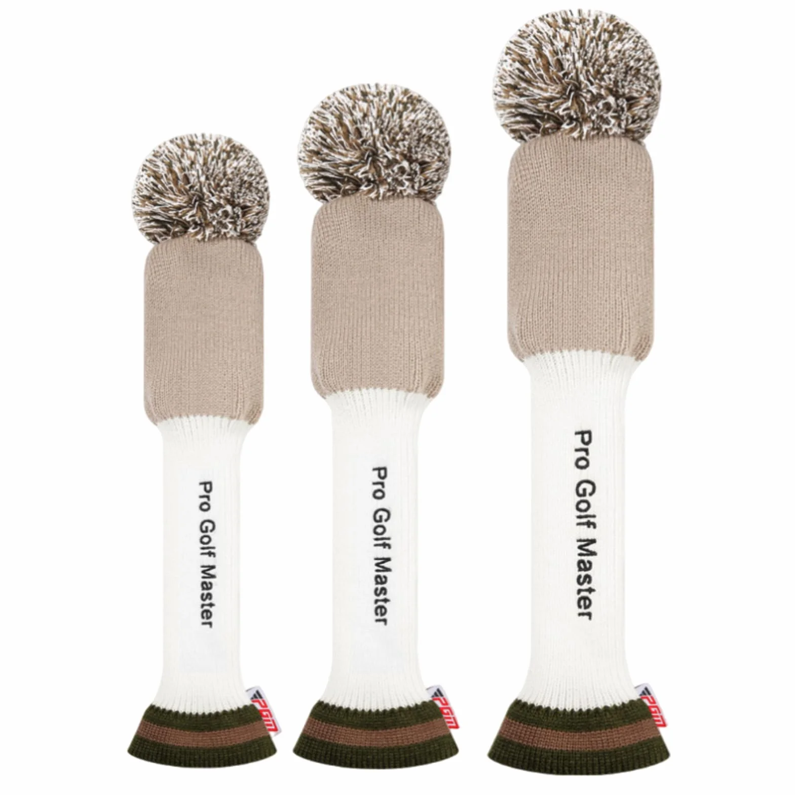 Fundas para Cabezas De Palos De Golf: 3 Piezas De Calle Tejida, para Cabezas Híbridas, Protección Universal para Palos De Madera, De Lana Bordada, Accesorio para Golf De Cuello Largo | Par