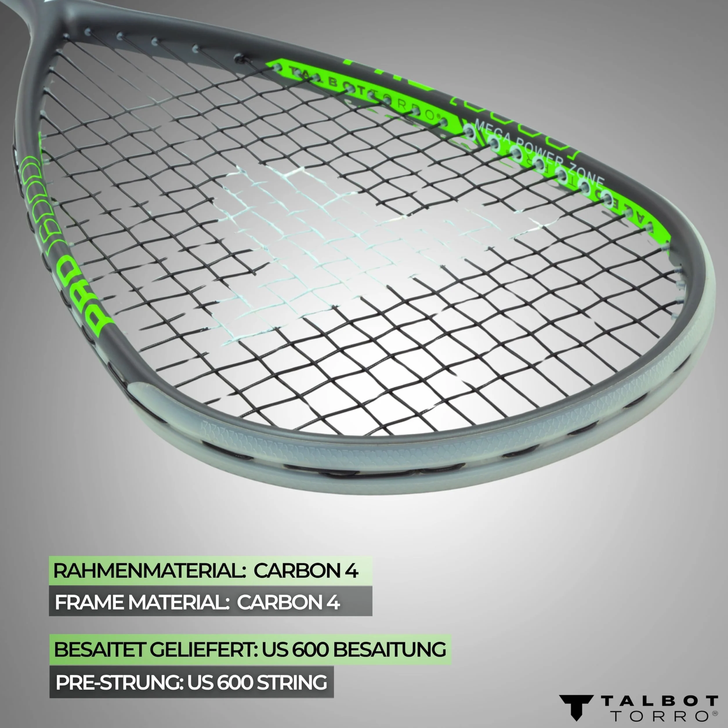 Talbot-Torro Pro 6000 Raqueta de Squash Carbono 4 Ultraligera Avanzados