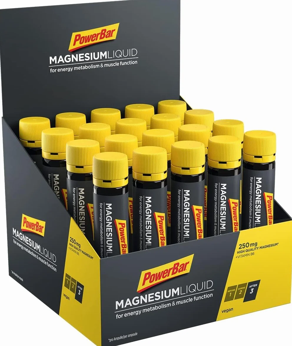 PowerBar Magnesium Liquid Ampollas 20X25ml Suplemento Magnesio 250mg