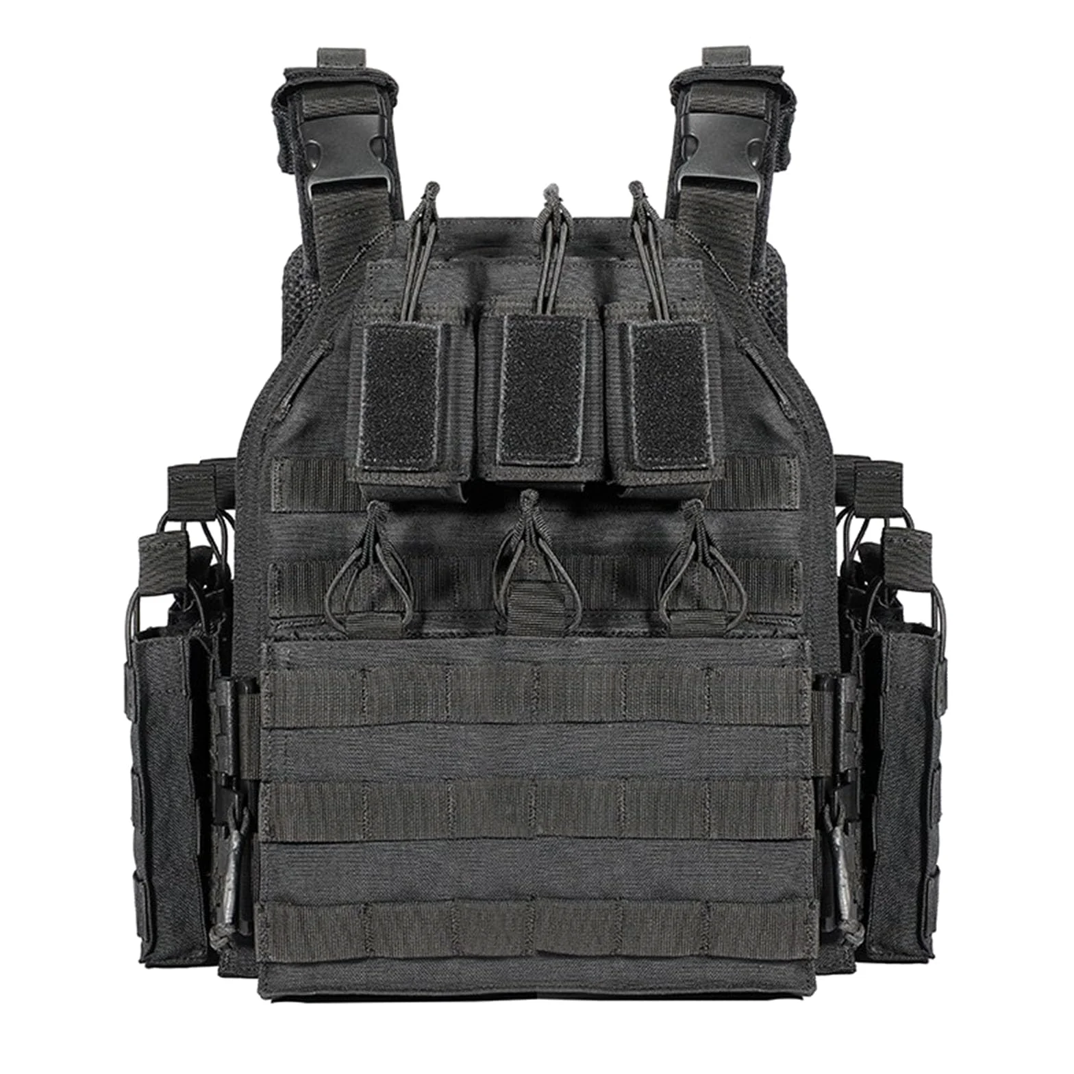 Chaleco táctico de liberación rápida, Chaleco MOLLE Multifuncional para Exteriores, Equipo de protección, Uniforme de Entrenamiento Militar Adecuado para Defensa Personal (Black 1)