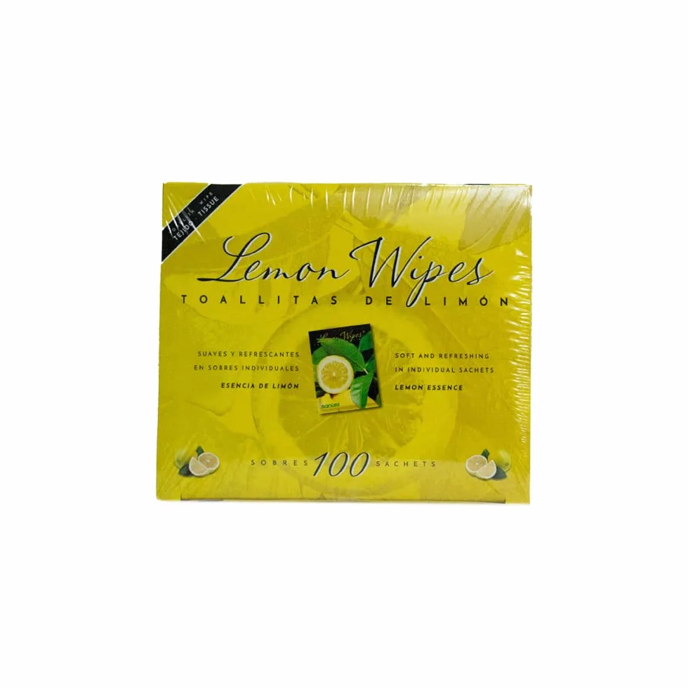 Toallitas Lemon Wipes 100 unidades tejido sin tejer suave microperforada