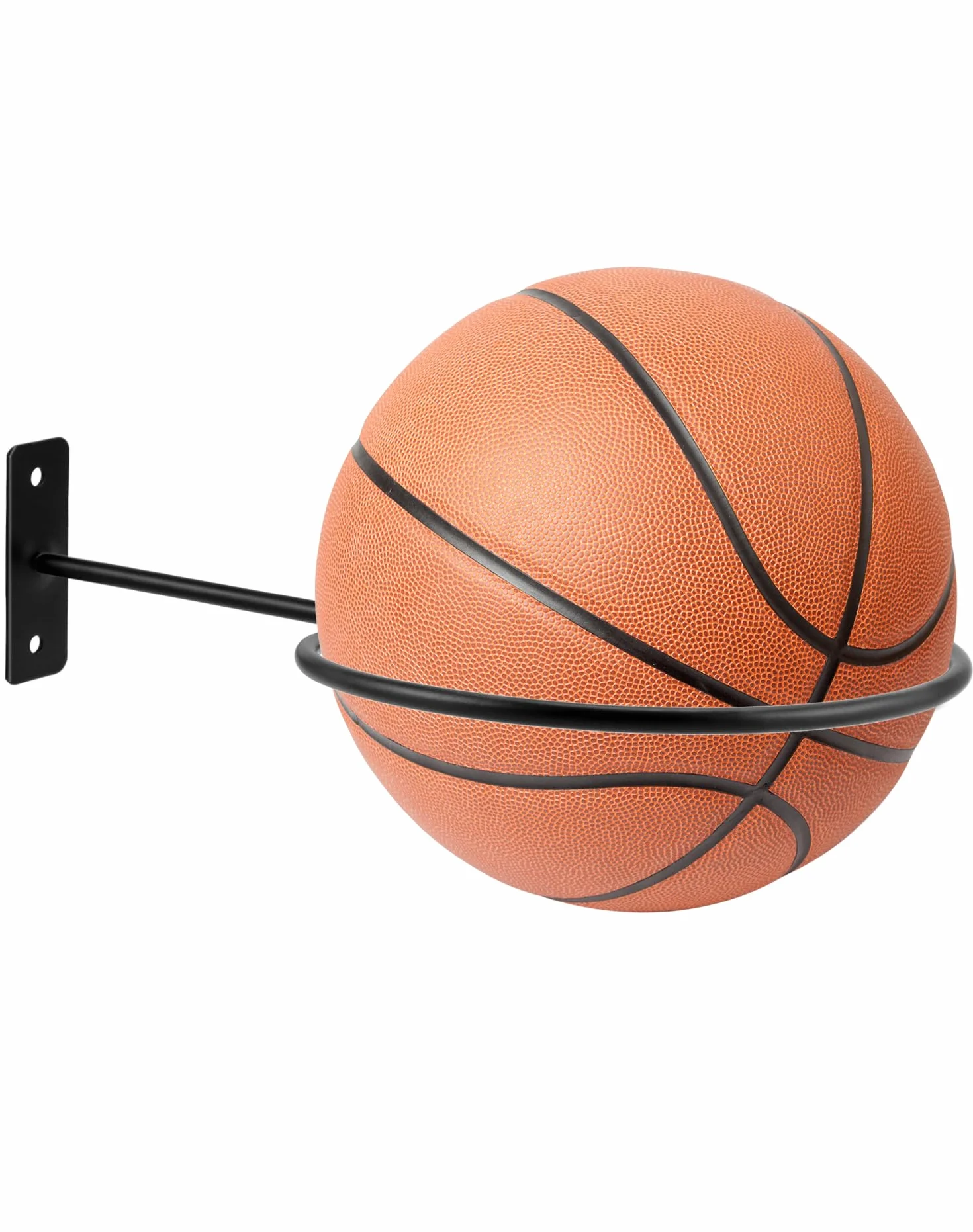 QWORK® 8 Piezas Soporte de Pared para Bolas de Metal, Soporte de Pared de Bola Montada, Negro, para Baloncesto, Balones de Fútbol, Voleibol y Más