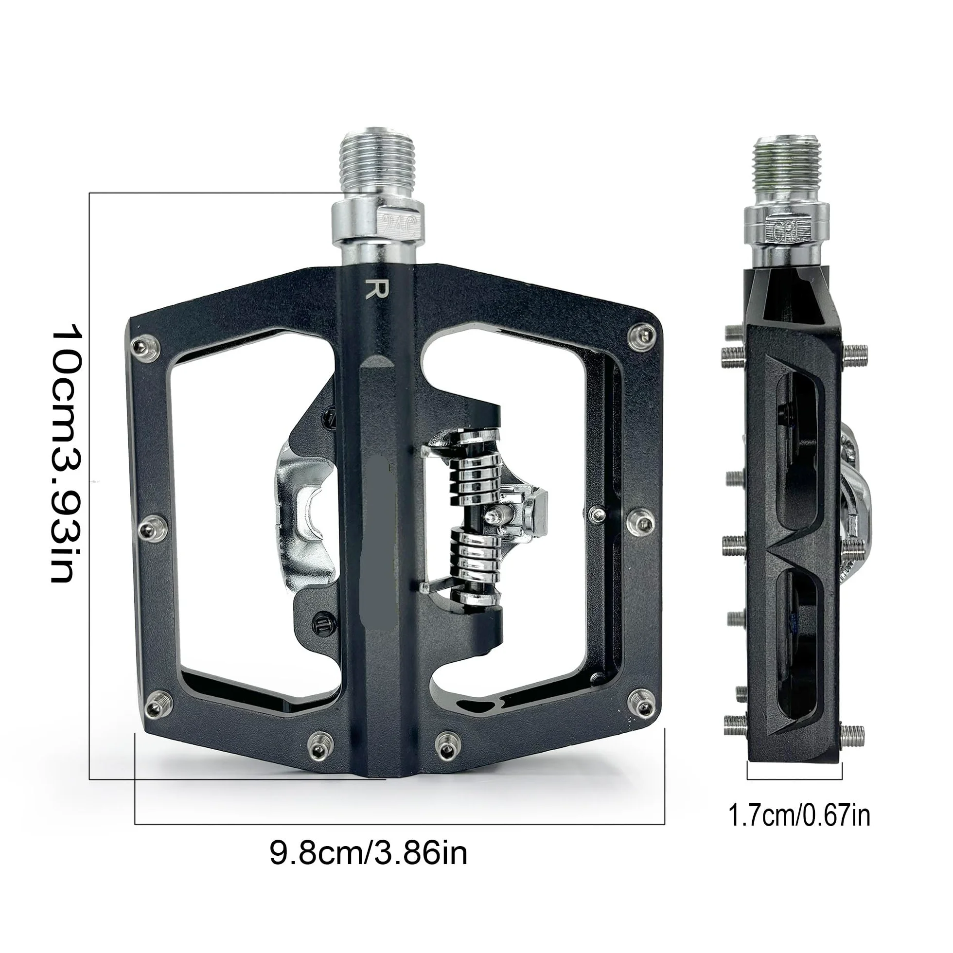 Compatible con Pedales Gineyea Dual SPD | Híbrido automático/plano, rodamiento sellado, for MTB/gravel