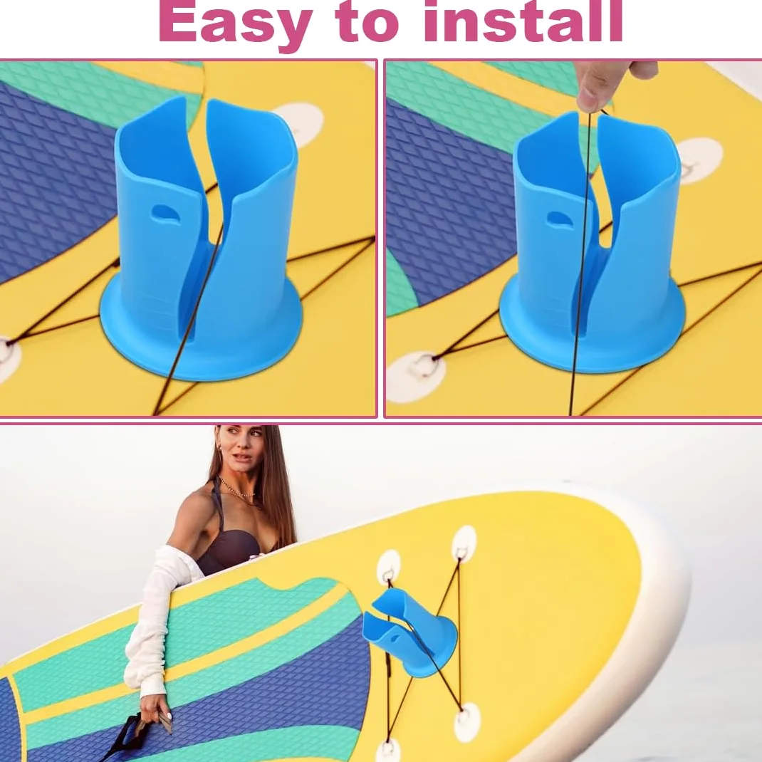 2 Piezas Accesorios SUP Soporte para Bebidas, Soporte para Bebidas Paddle Surf, Accesorios de Kayak Porta Botellas de Agua, Soporte para Tazas, Latas y Botellas (Azul, Rojo)